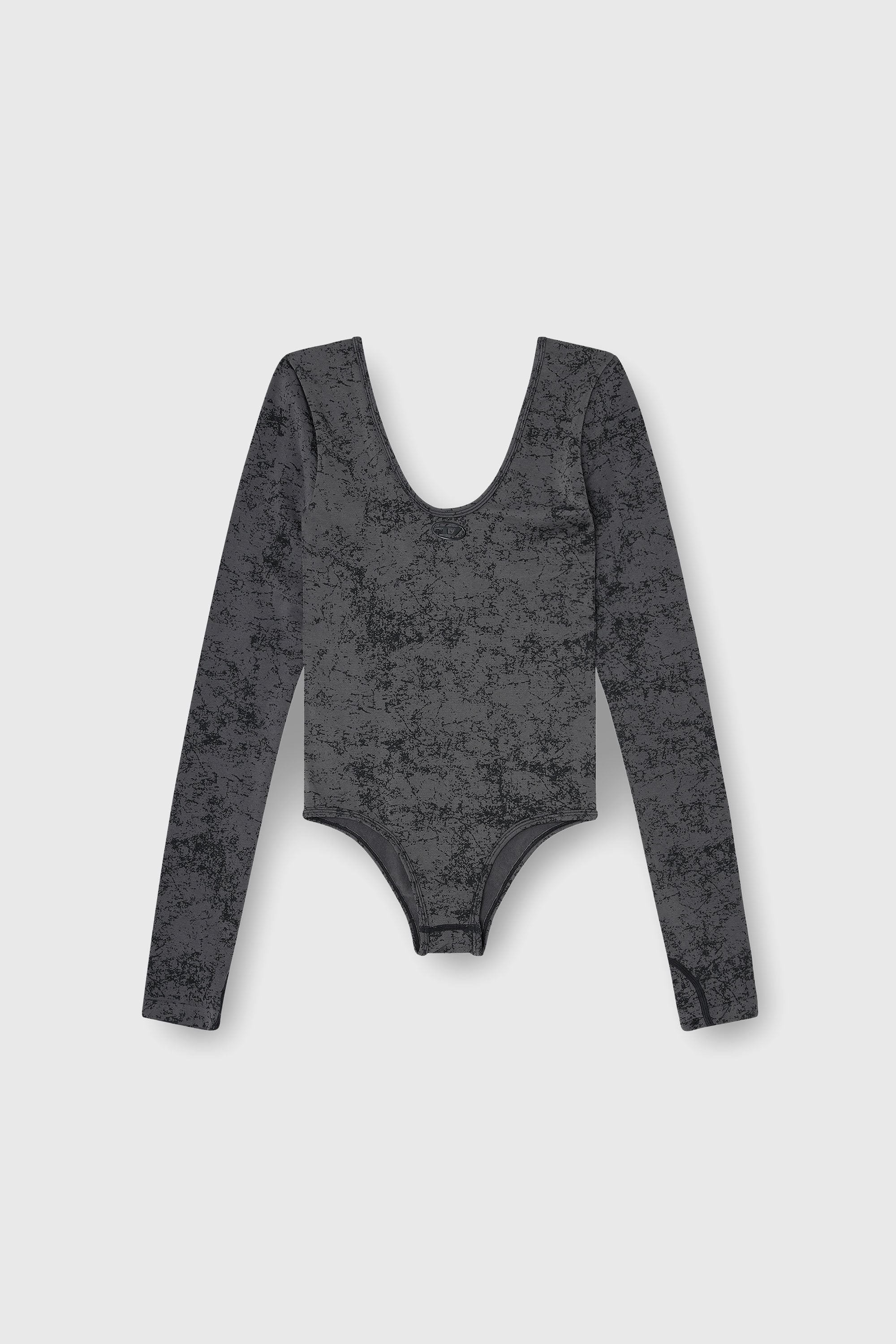 Diesel - IONNA-UTLT, Woman's Open-back bodysuit with utilitarian print in Black - 6