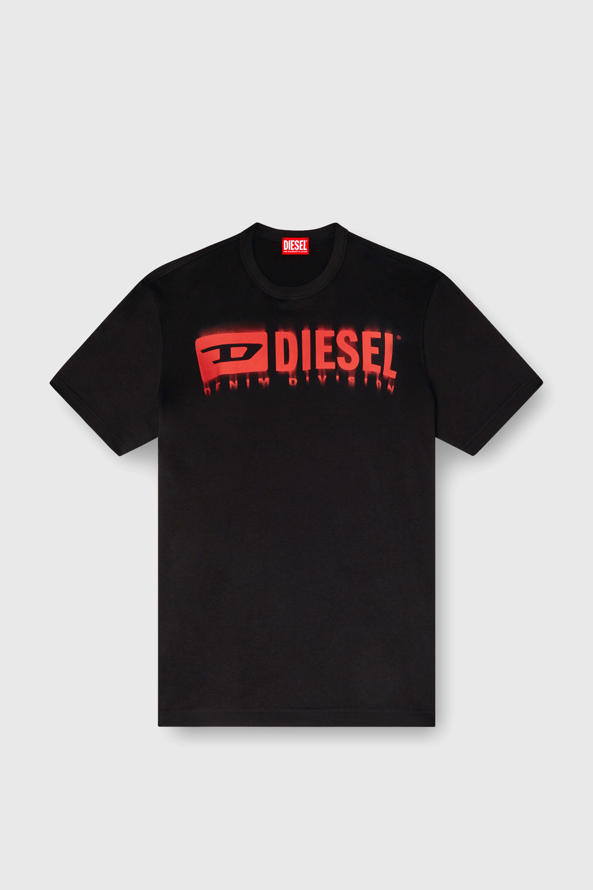 Diesel - T-ADJUST-Q7, Man's T-shirt with blurry Diesel logo in Black - 2