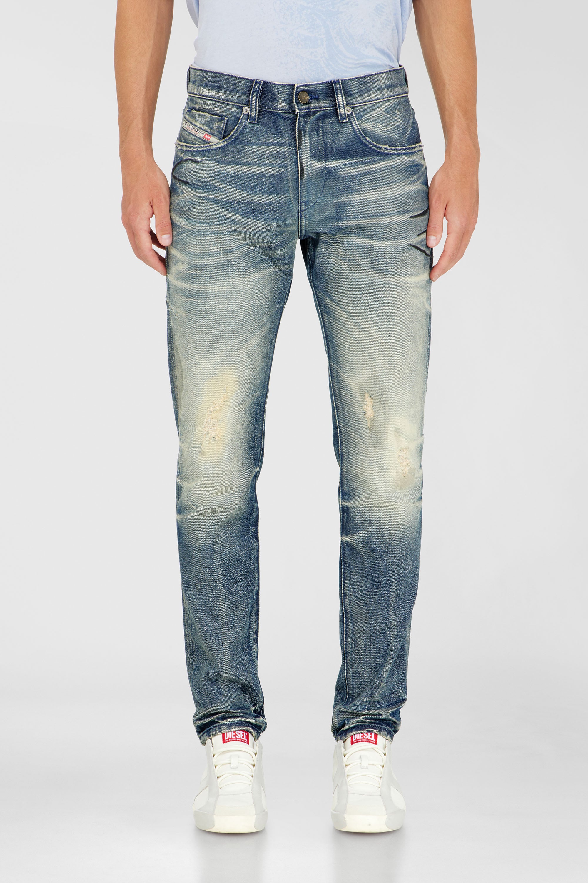 Diesel - Slim Jeans 2019 D-Strukt 09P36 Homme, Bleu moyen - Image 4