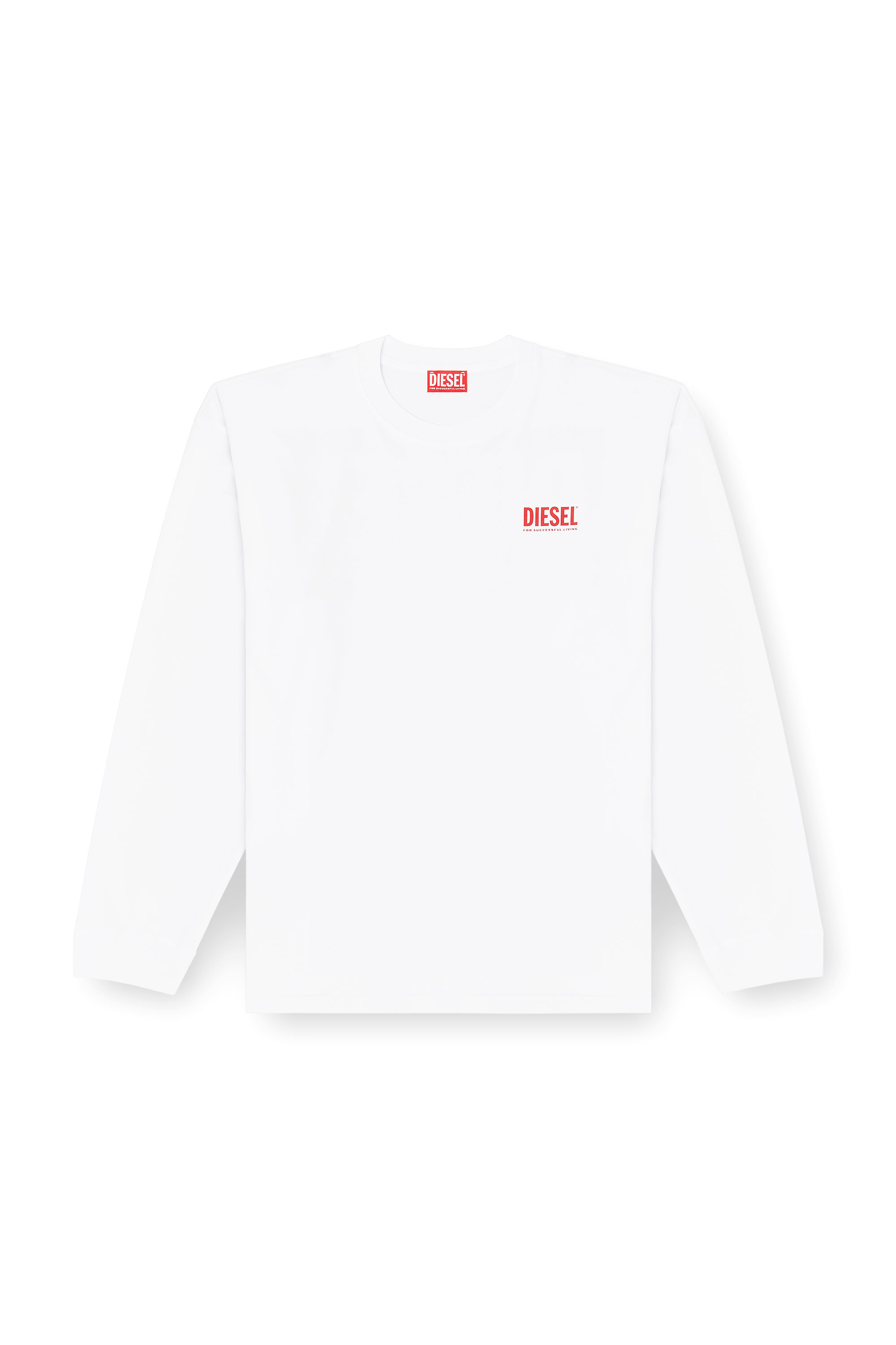 Diesel - T-BOXT-LS-BISK, Camiseta de manga larga y corte relajado con logotipos de Diesel Hombre in Blanco - 2