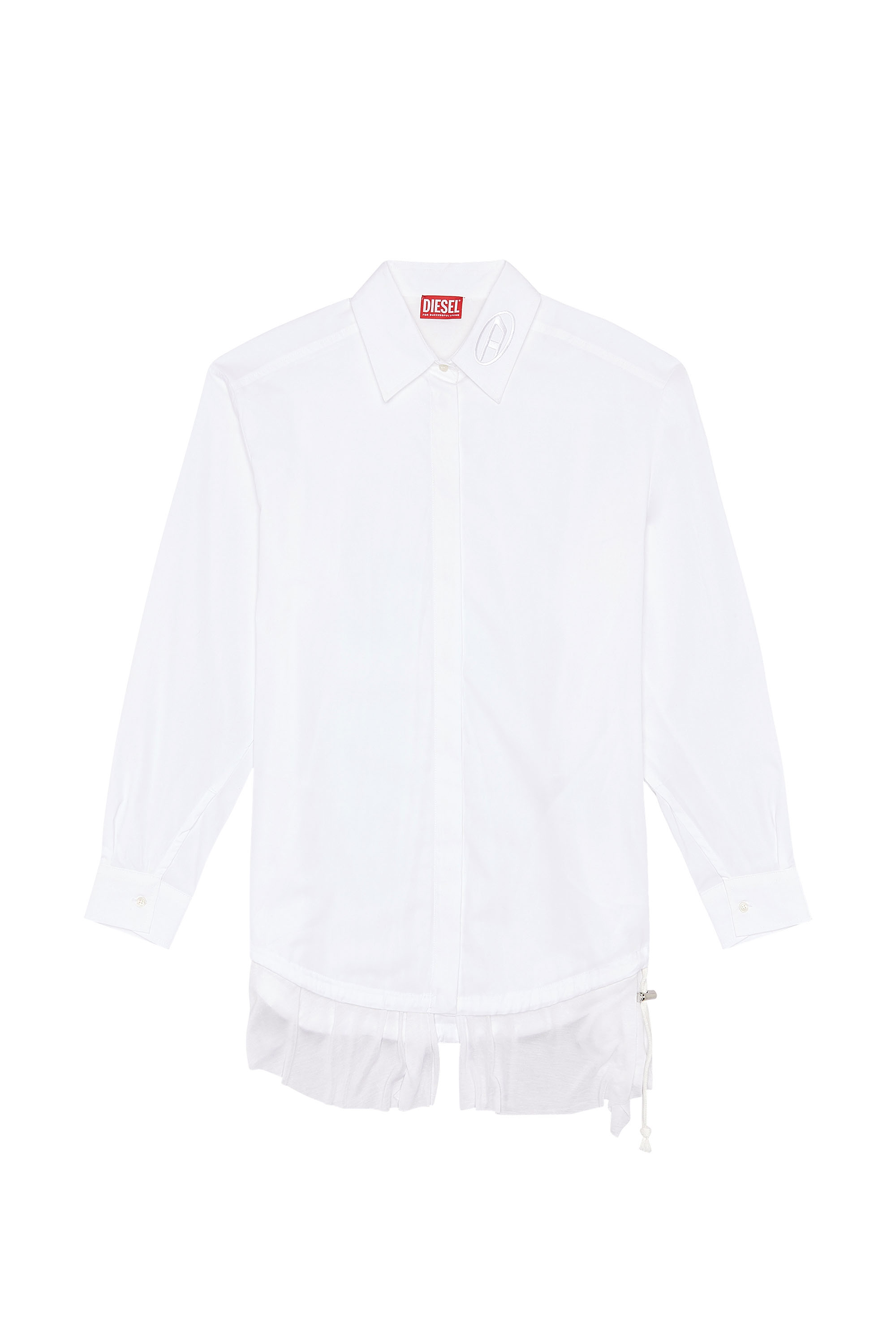 Diesel - C-ENTEL, Vestido camisero con ribete con vuelo Mujer in Blanco - 2