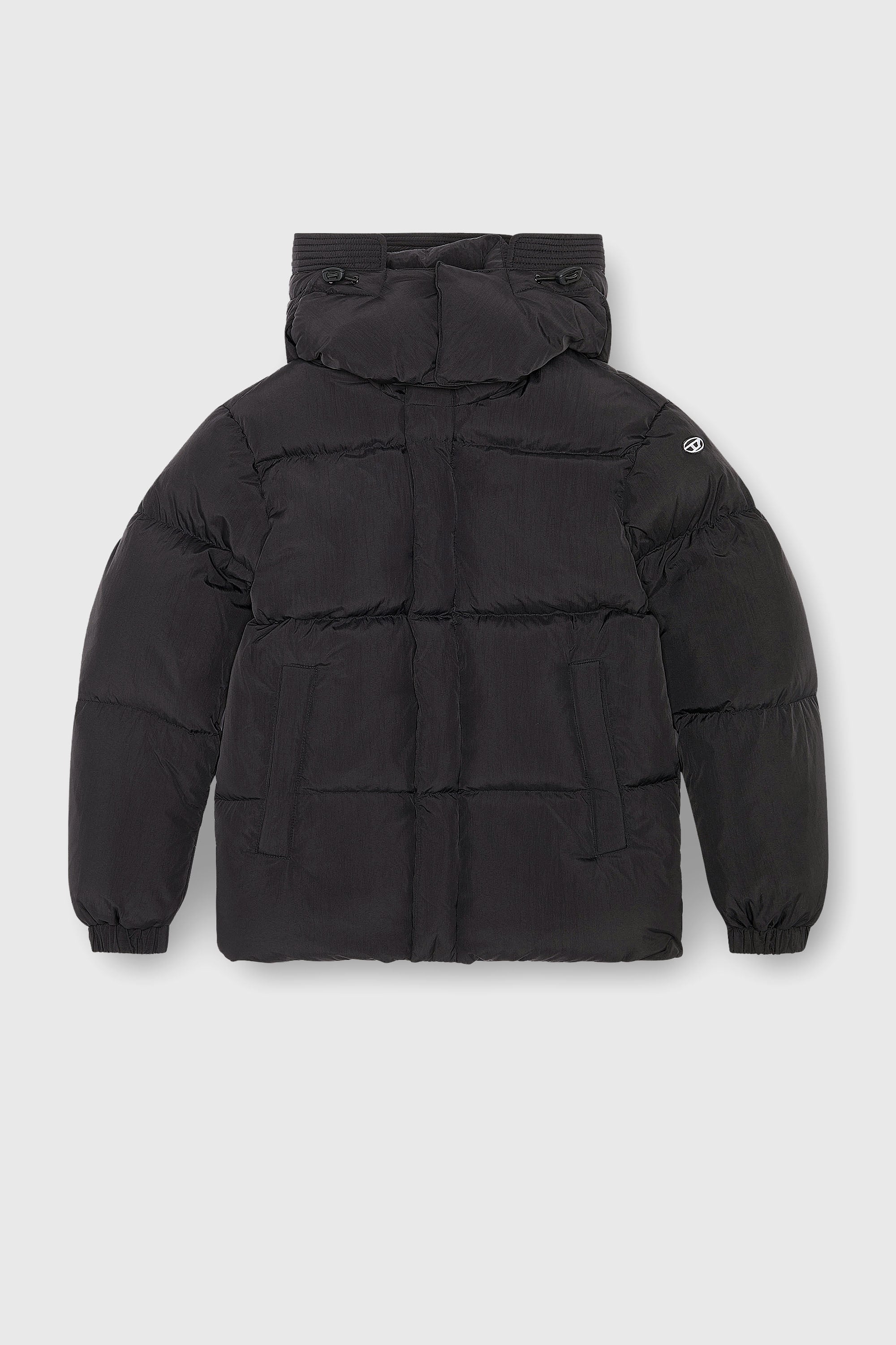 Diesel - W-ROLFYS, Man's Down jacket in recycled nylon taslan in Black - 2