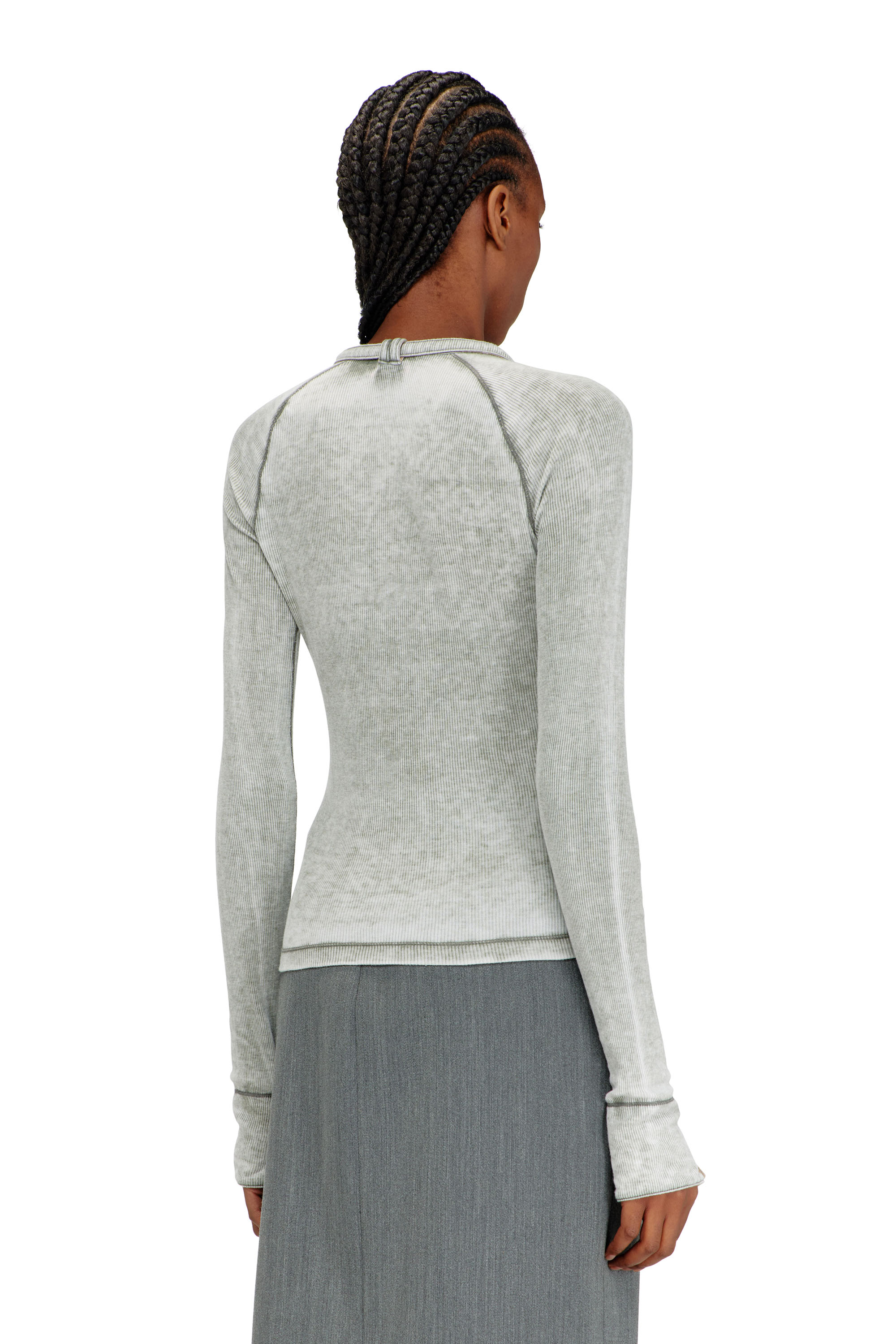 Diesel - T-ECLA, Female's Rib-jersey top with biker neck strap in null - 4