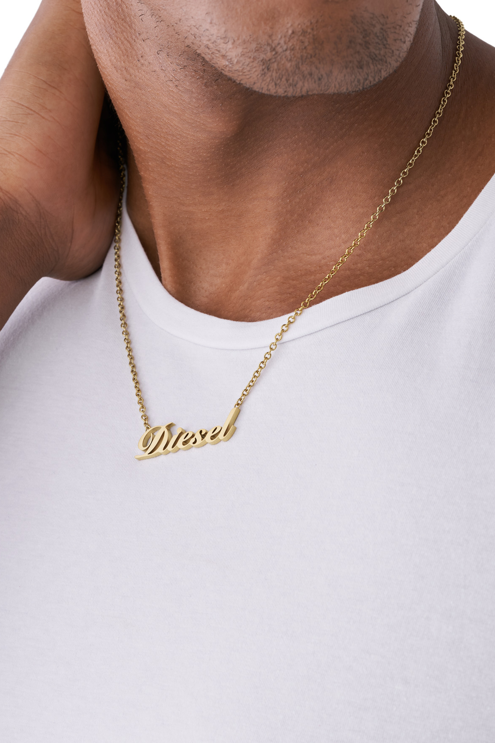 DX1372: Gold Stainless Steel Chain Necklace | Diesel
