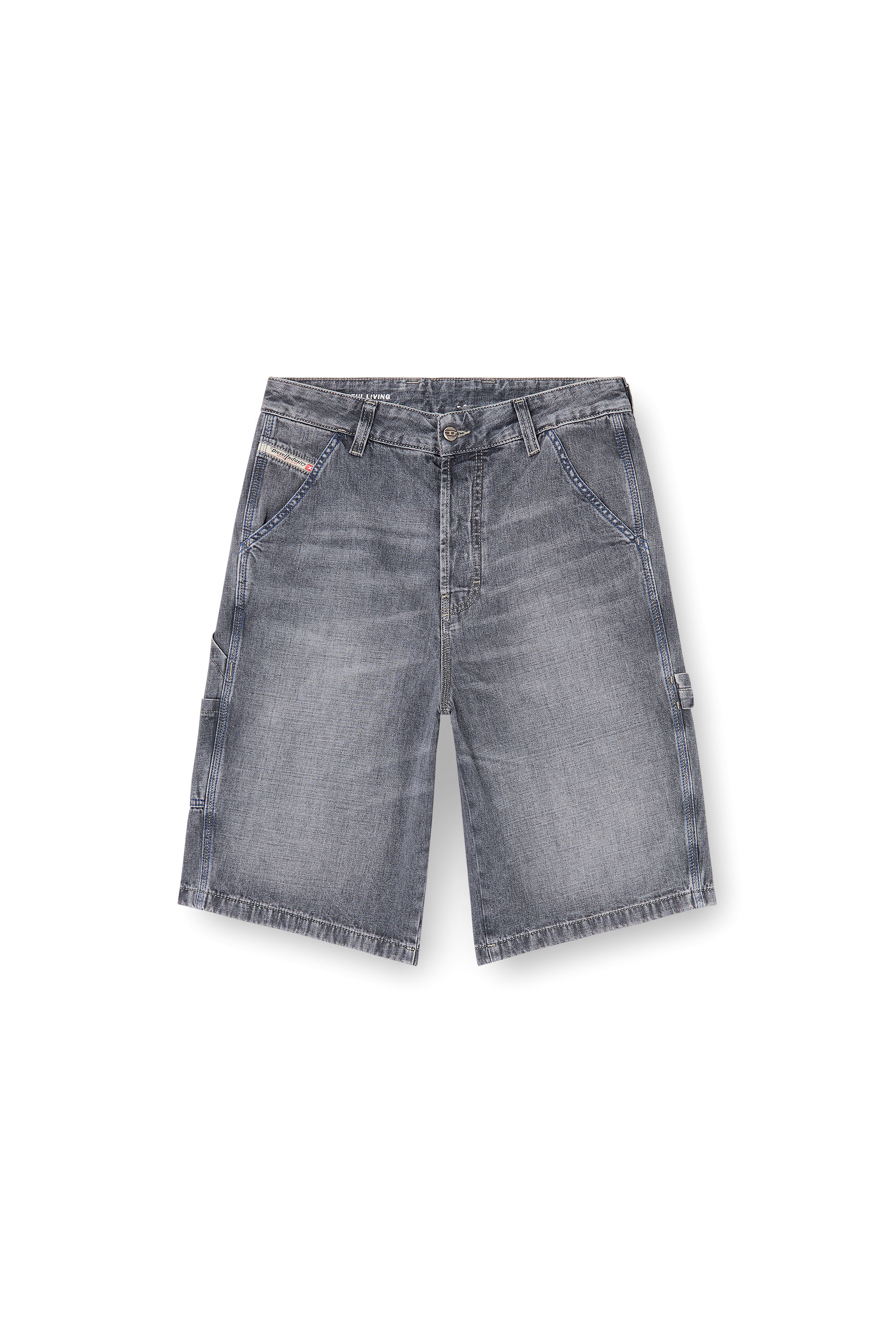 Diesel - D-LIVERY-W-SHORT, Male's Relaxed-fit denim shorts in Grey - 3