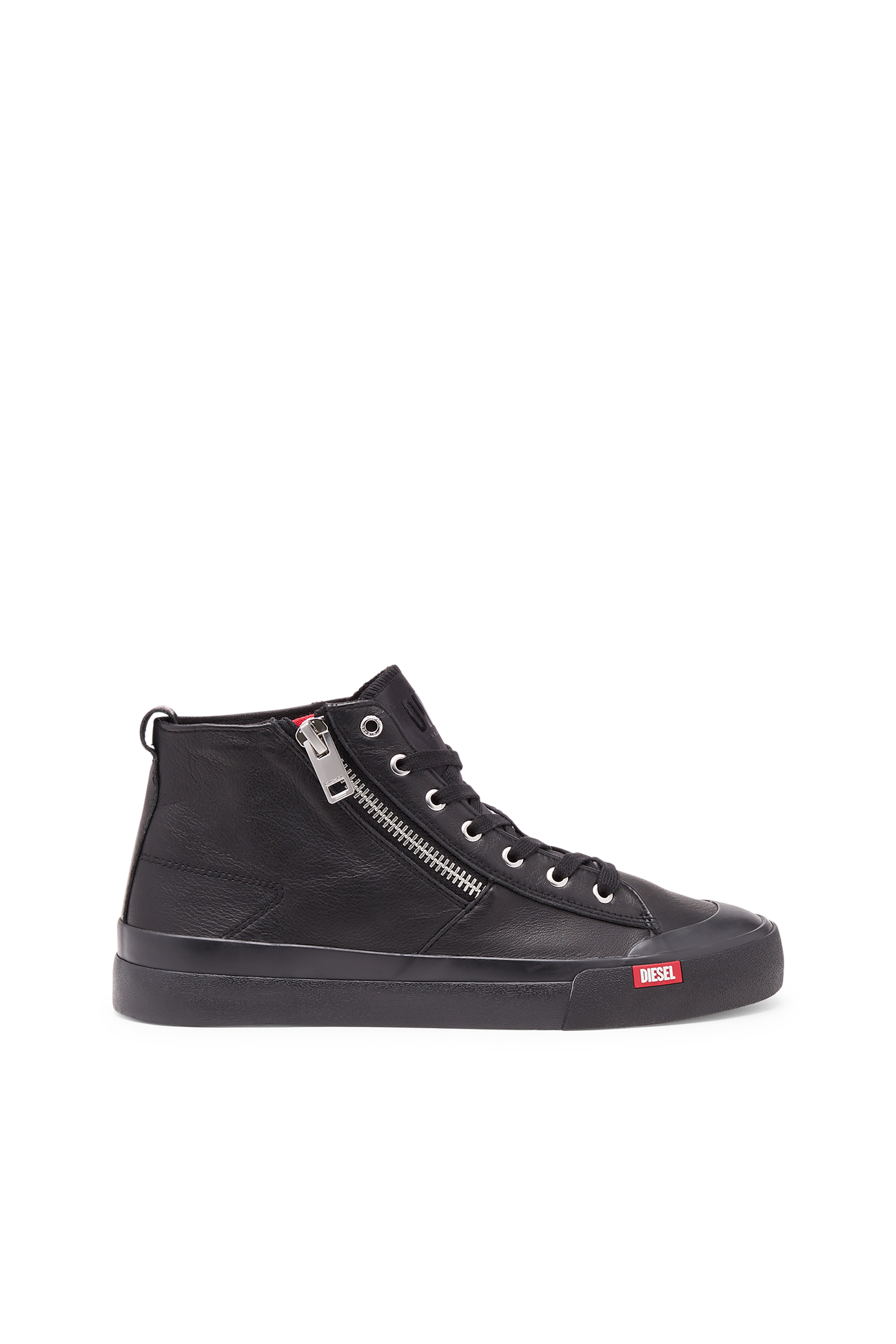 Diesel - S-ATHOS ZIP, Male's S-Athos Zip-High-top sneakers in premium leather in Black - 1
