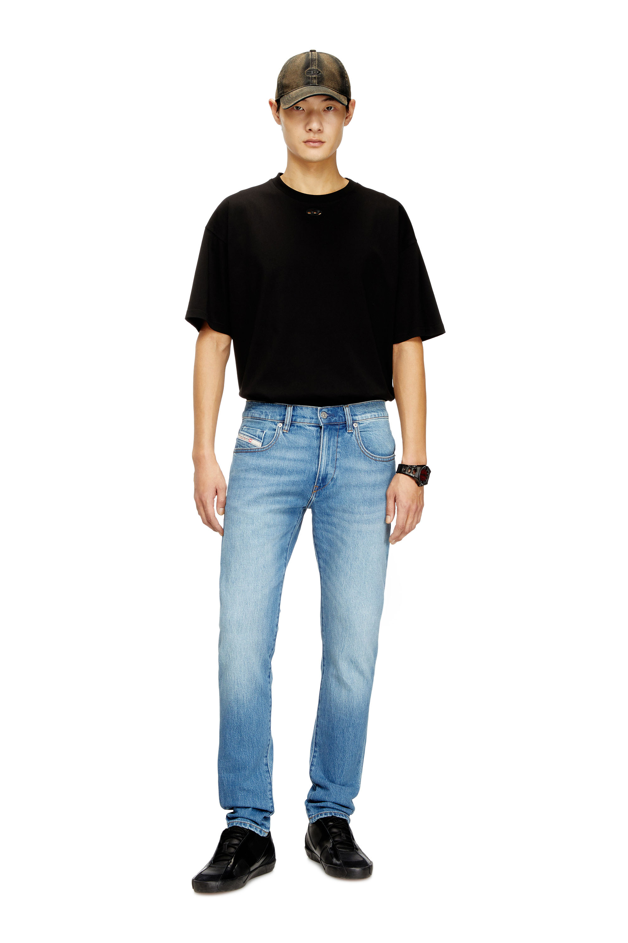 Diesel - Slim Jeans 2019 D-Strukt 0ADBK Homme, Bleu Clair - Image 2