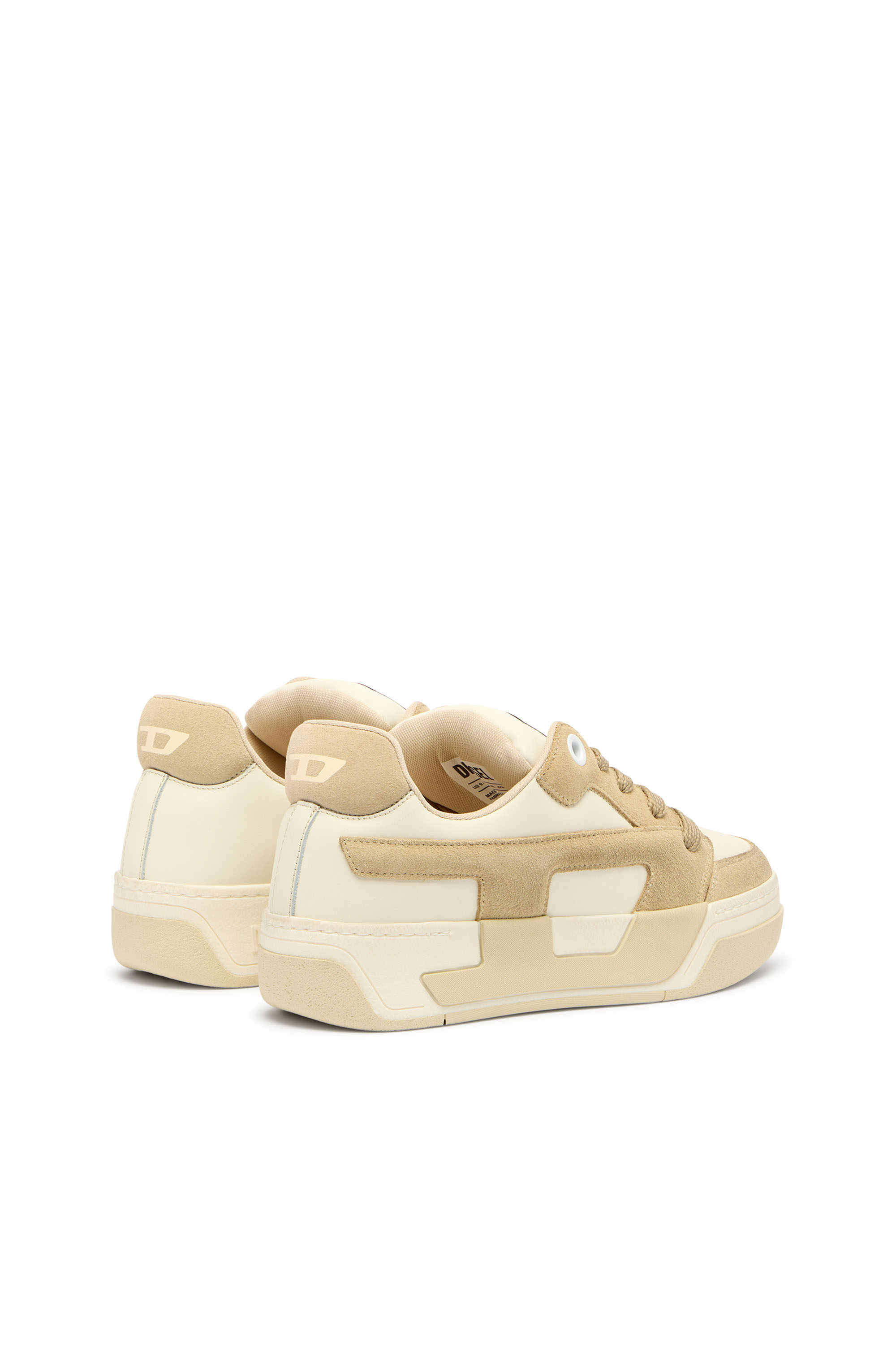 Diesel - S-D-OLLIE LOW W, Female's D-Ollie-Distressed sneakers in leather and suede in Beige - 3
