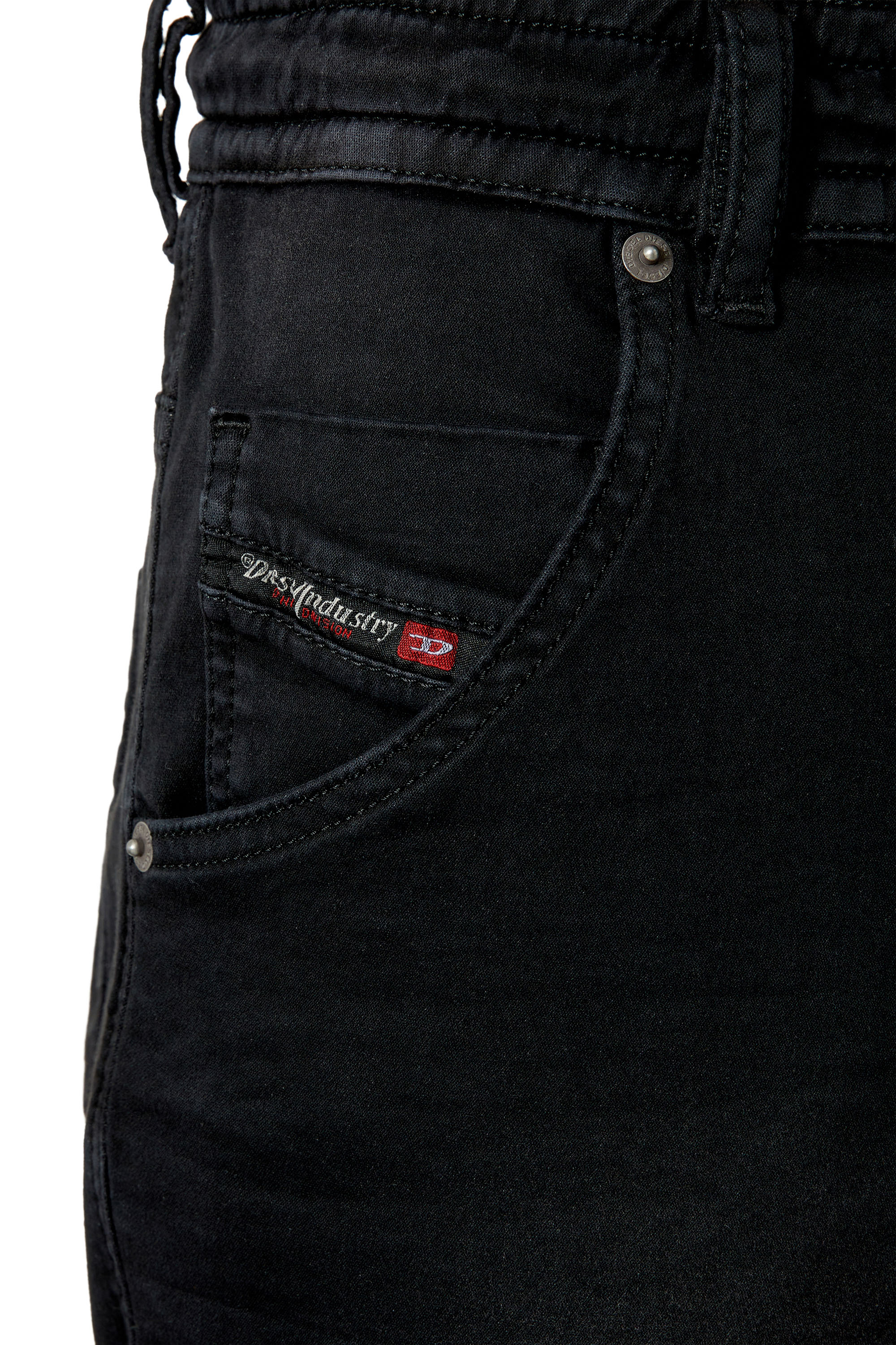 Diesel - D-KROOSHORT-Z JOGGJEANS, Man's Coloured shorts in JoggJeans&reg; in Black/Dark grey - 5