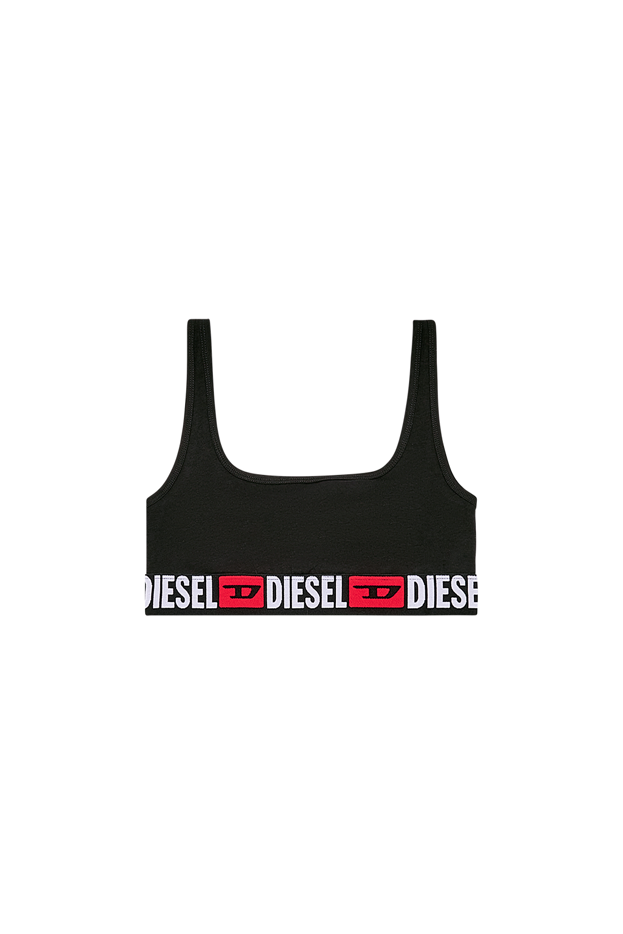 Diesel - UFSB-ORIBA, Woman's Bralette with logo band in Black - 6