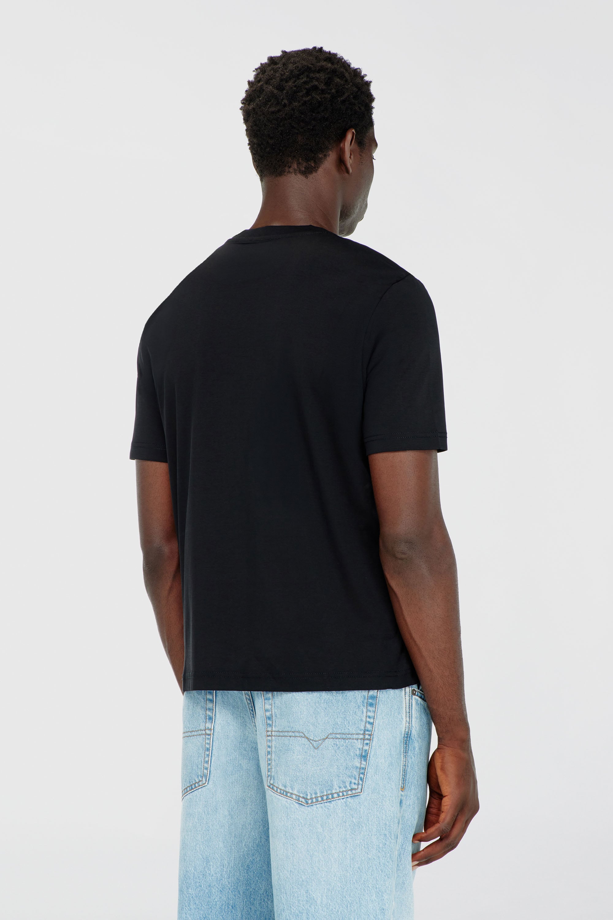 Diesel - T-MADJUST-K2, Man's Mercerised cotton T-shirt with tonal logo in Black - 3