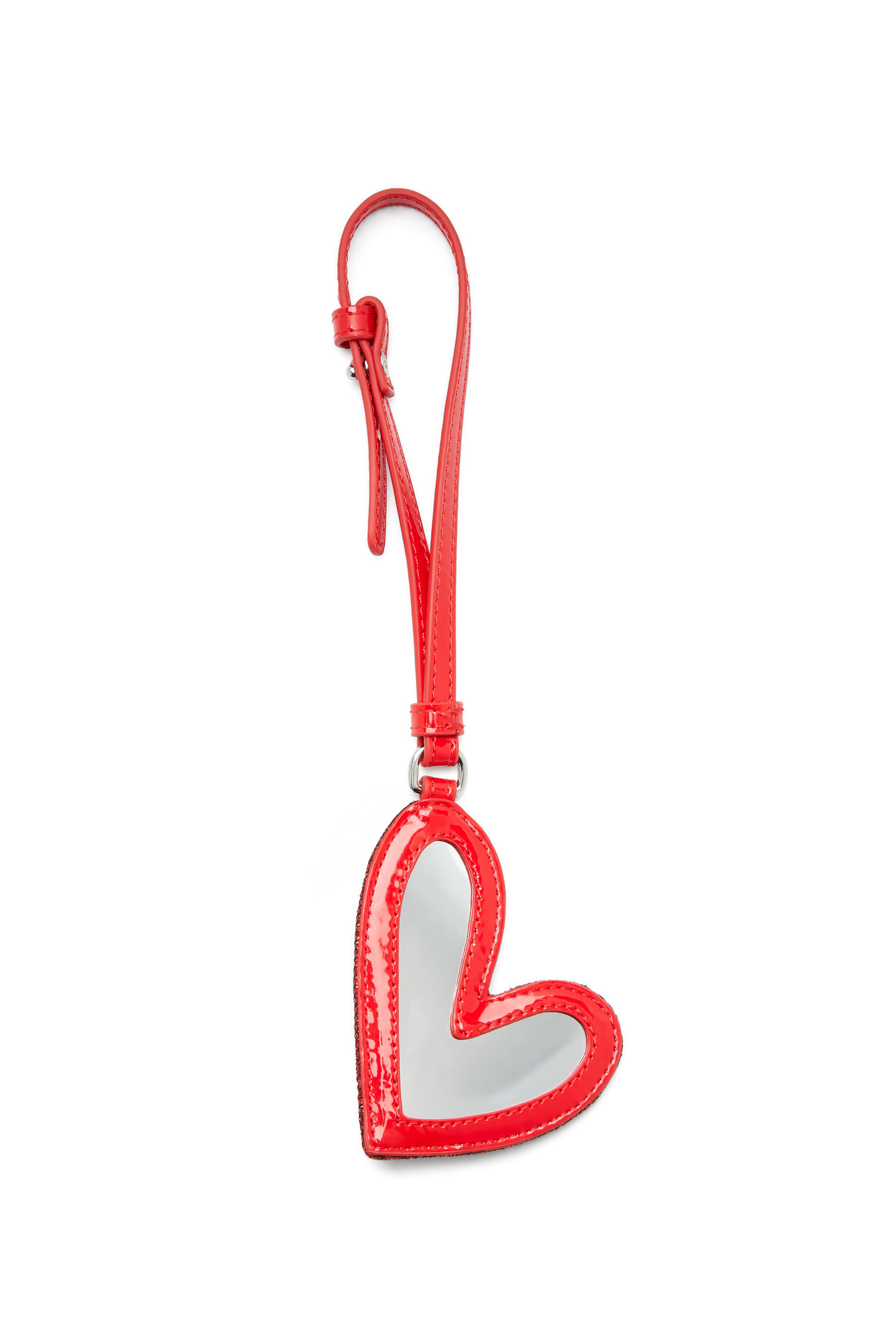 Diesel - PLAY MIRROR, Female's Heart charm with logo in metal in Red - 3