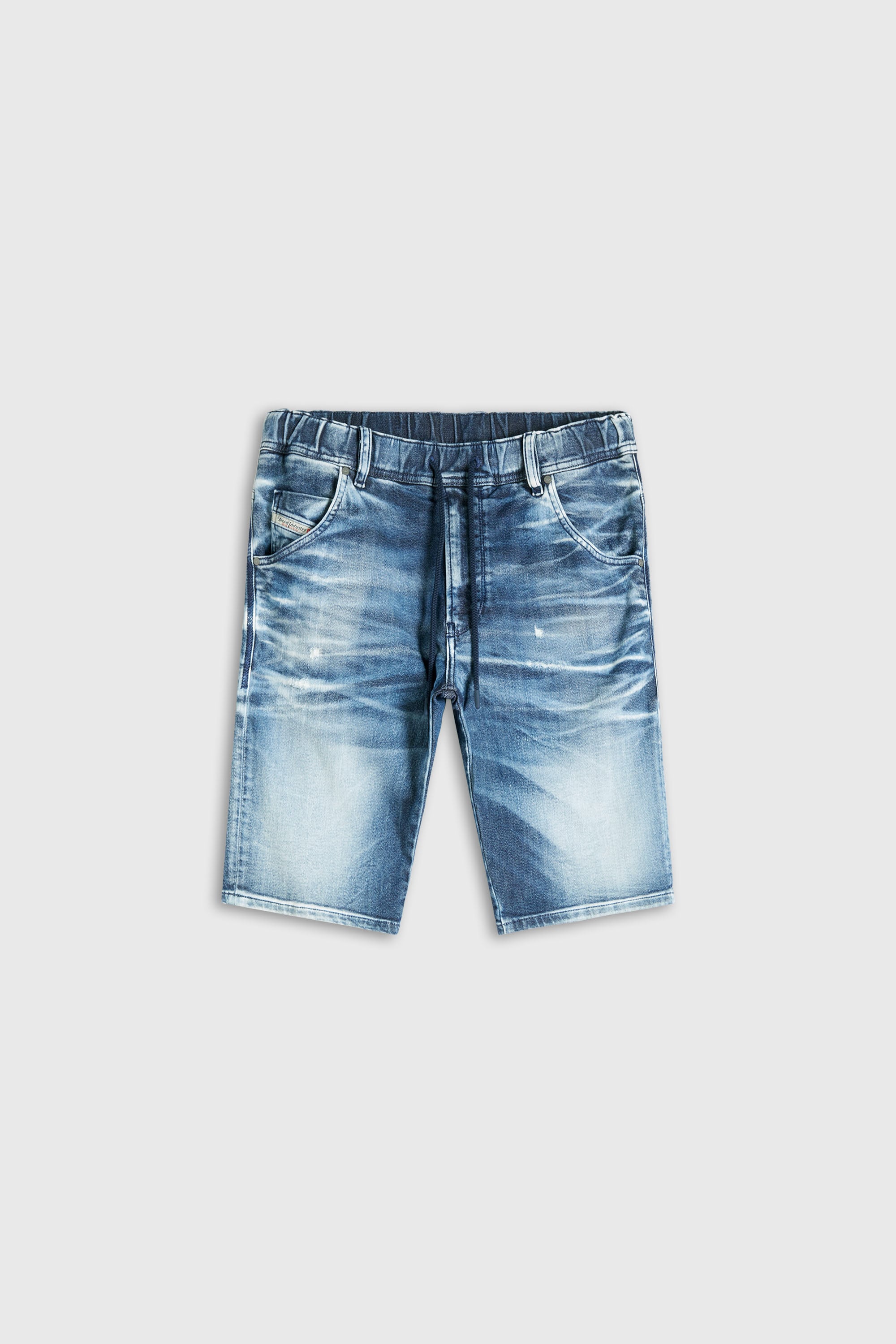 Diesel - D-KROOSHORT JOGGJEANS, Short en JoggJeans&reg; trait&eacute; Homme in Bleu - 2