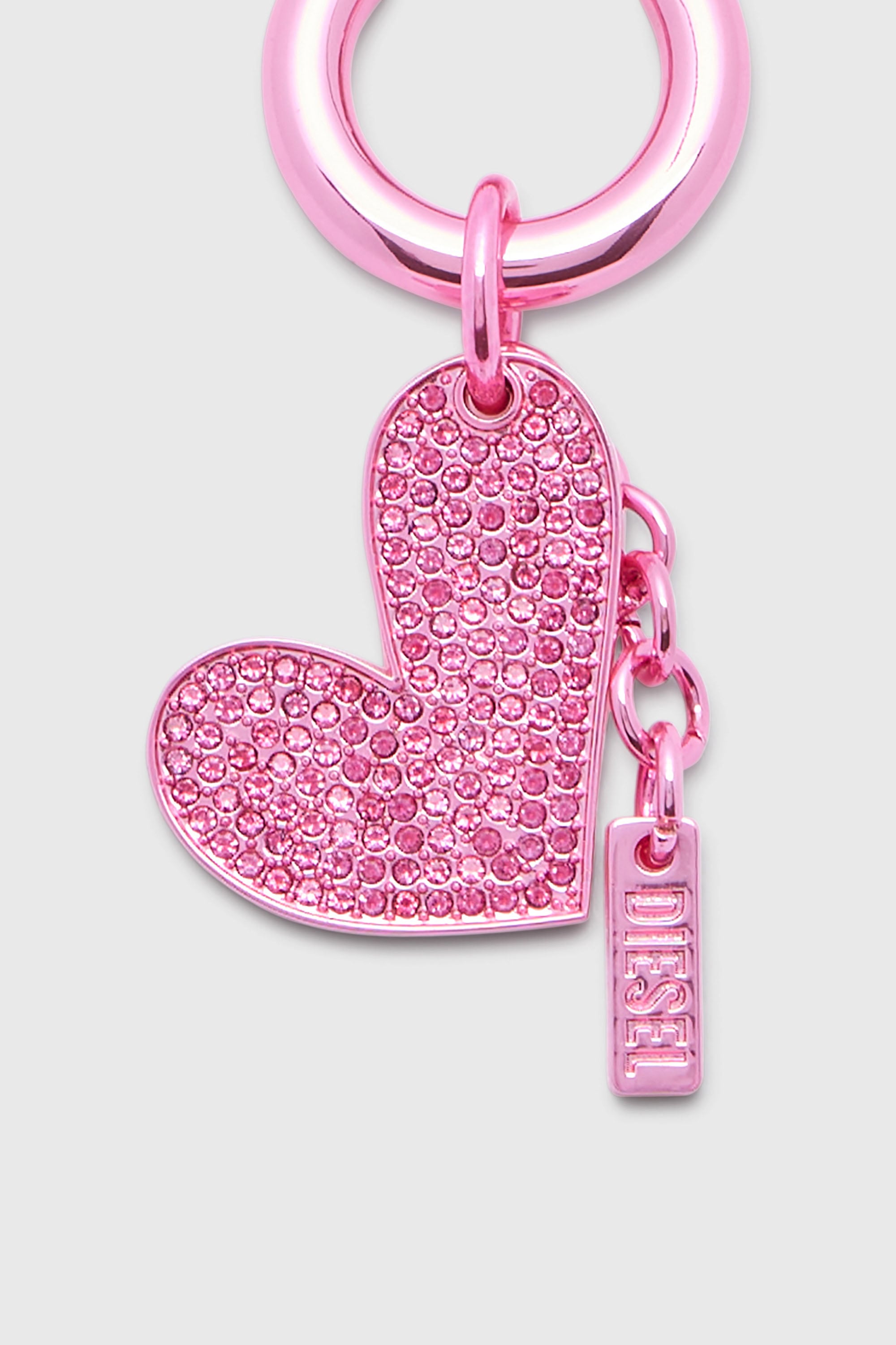 Women's Metal heart charm with rhinestones | Pink | Diesel {{Country}}