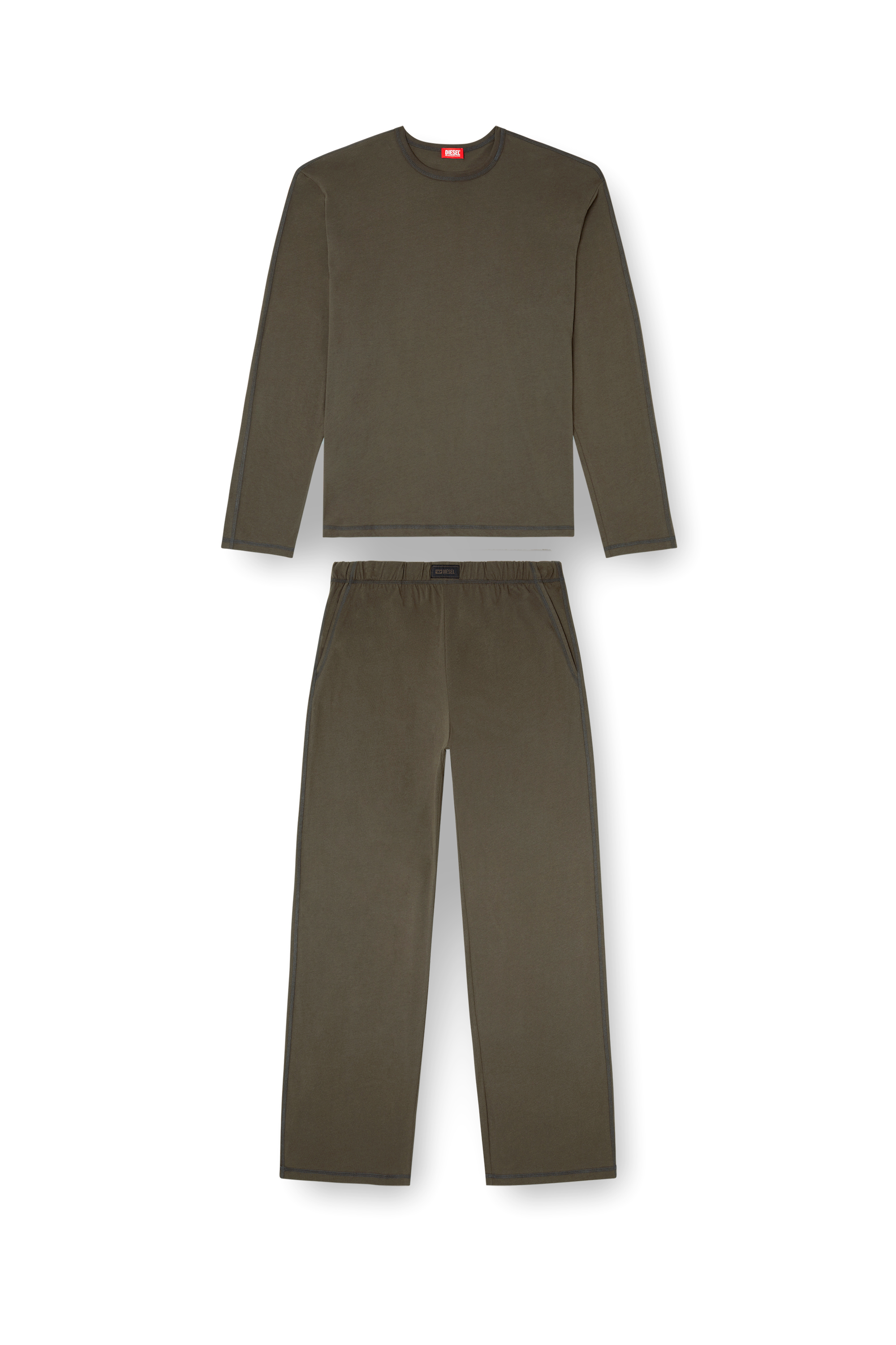 Diesel - SET-ADRIAN-UTLT, Man's Pyjamas in cotton jersey in Brown - 4