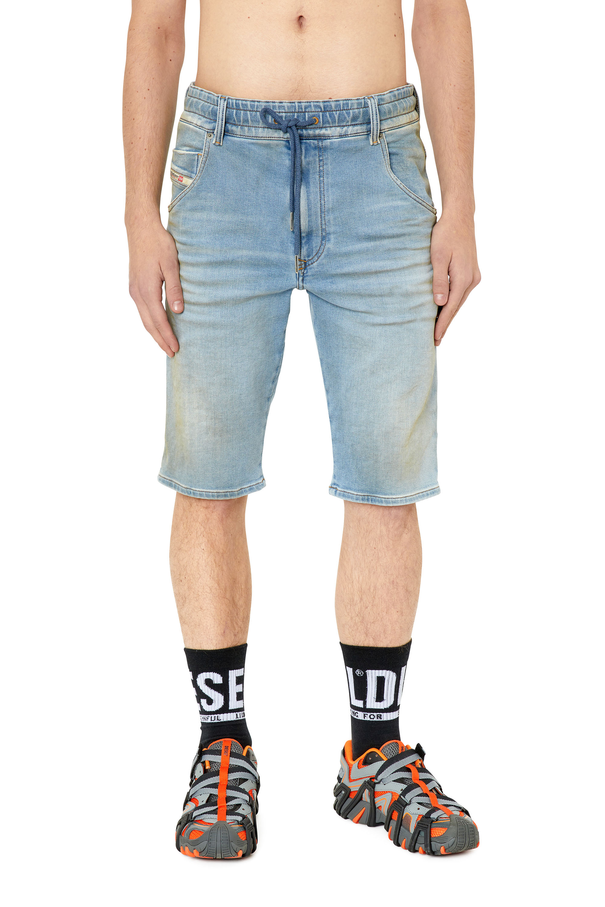 Diesel - D-KROOSHORT-Z-T, Man's Shorts in JoggJeans in Light Blue - 3