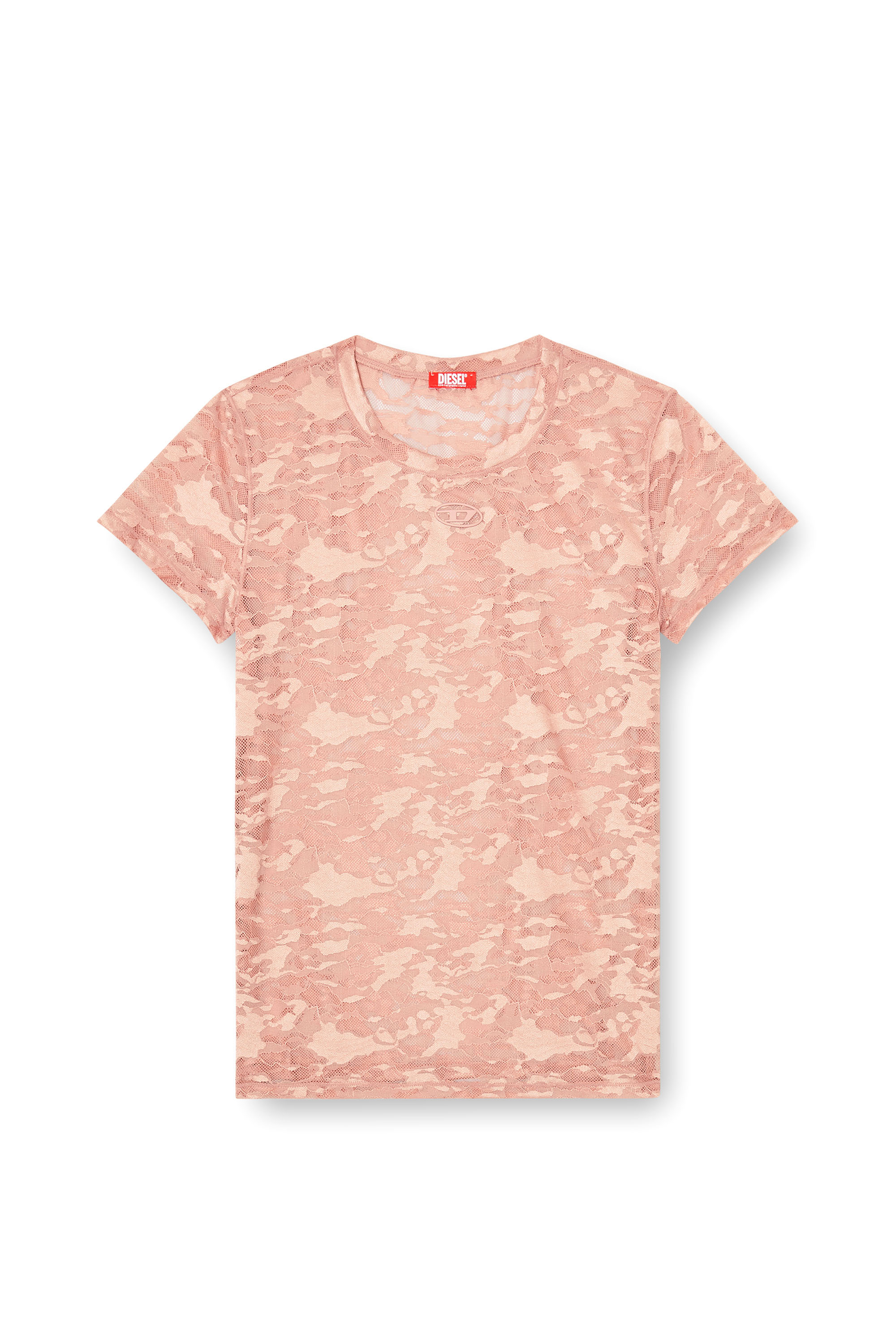 Diesel - KASIA-UTLT, Woman's Camo lace T-shirt in Nude - 2