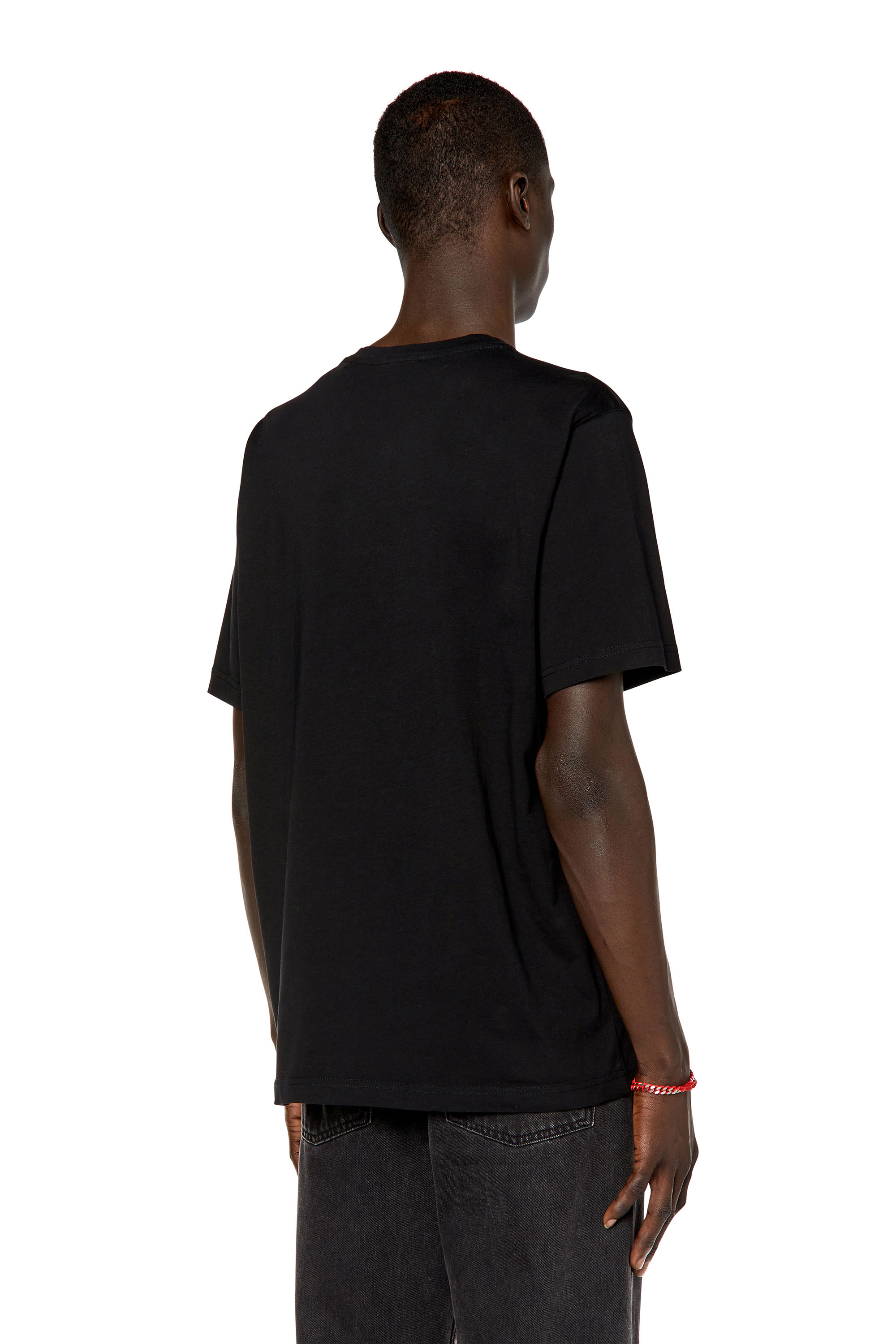 Diesel - T-JUST-DIVSTROYED, Man's T-shirt with peel-off letters in Black - 5