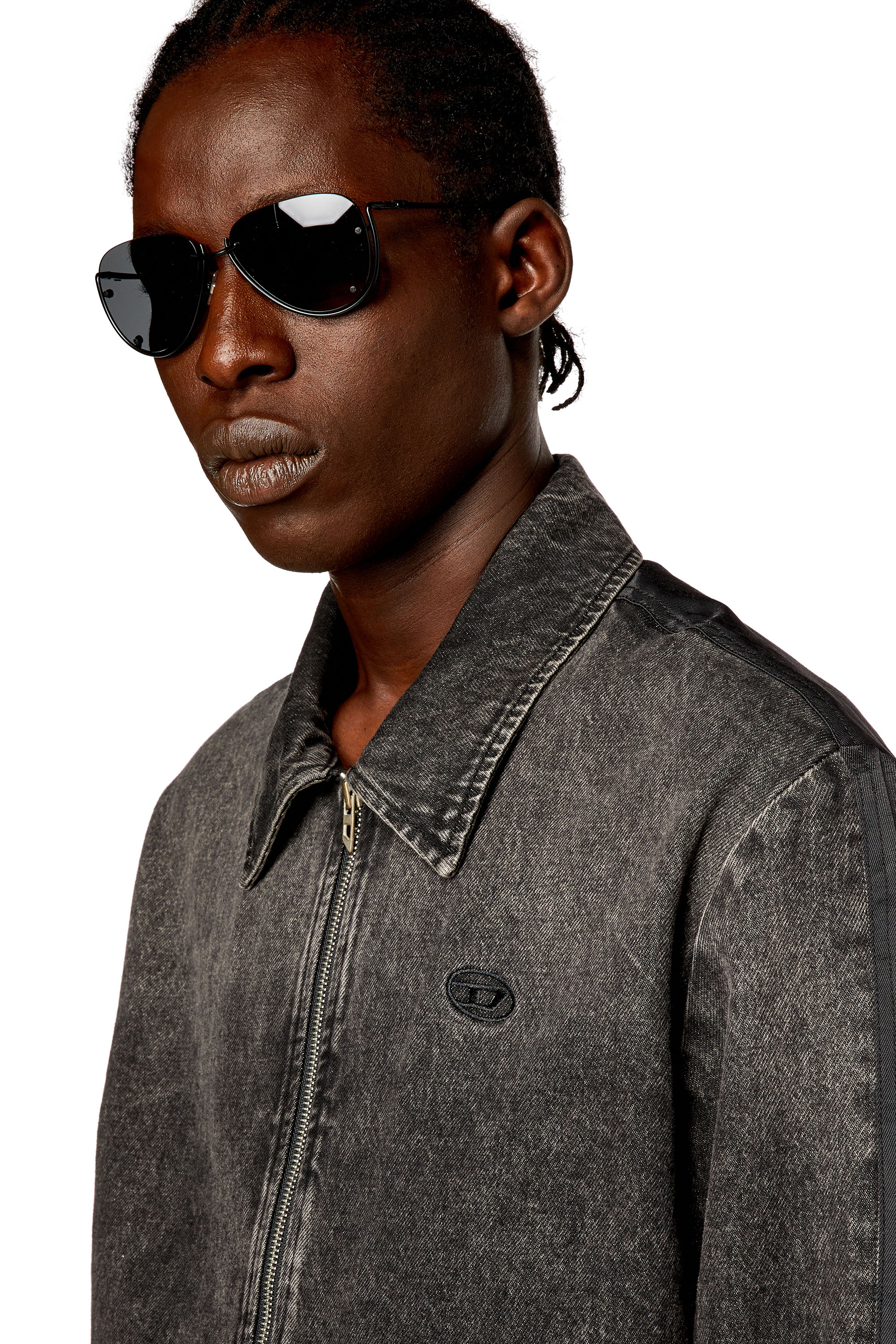 DIESEL ディーゼル デニムジャケット J-HARRIS 46 Men's Hybrid jacket in denim and twill | Black | Diesel [[Country]]