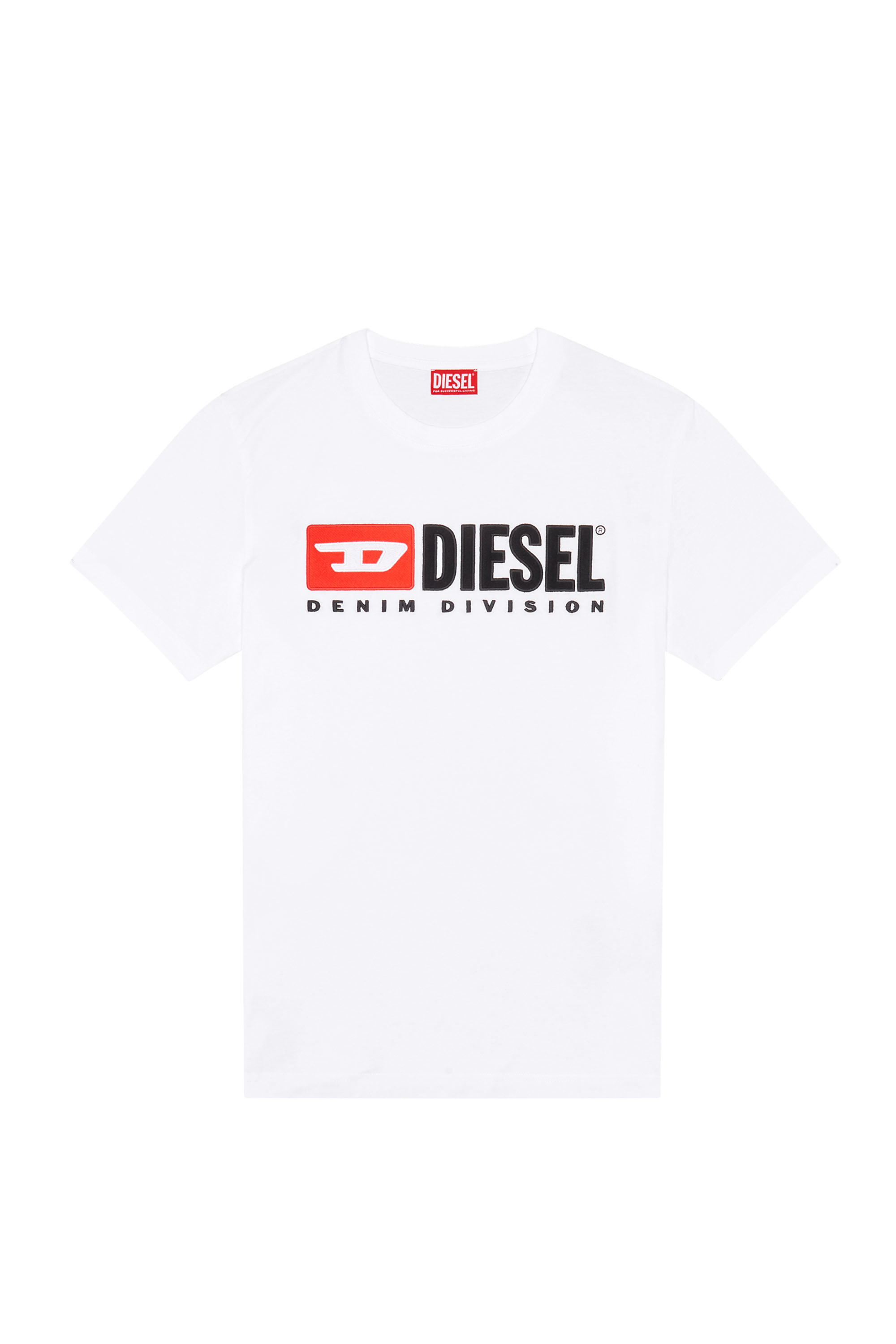 Diesel - T-DIEGOR-DIV, Man's T-shirt with fleece logo in White - 2