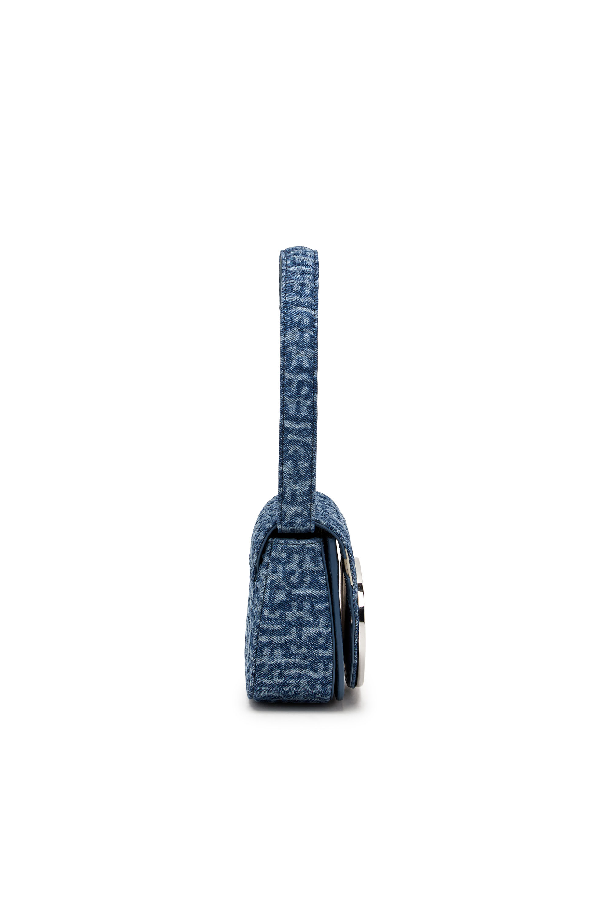 Diesel - 1DR, Woman's 1DR - Iconic monogram shoulder bag in crystal canvas in Blue - 4