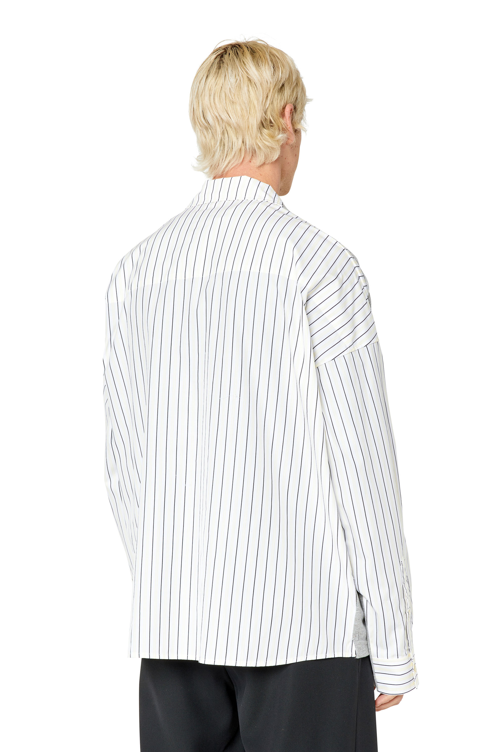 Diesel - S-GANDER-A, Man's Oversized hybrid shirt in Light Grey - 5