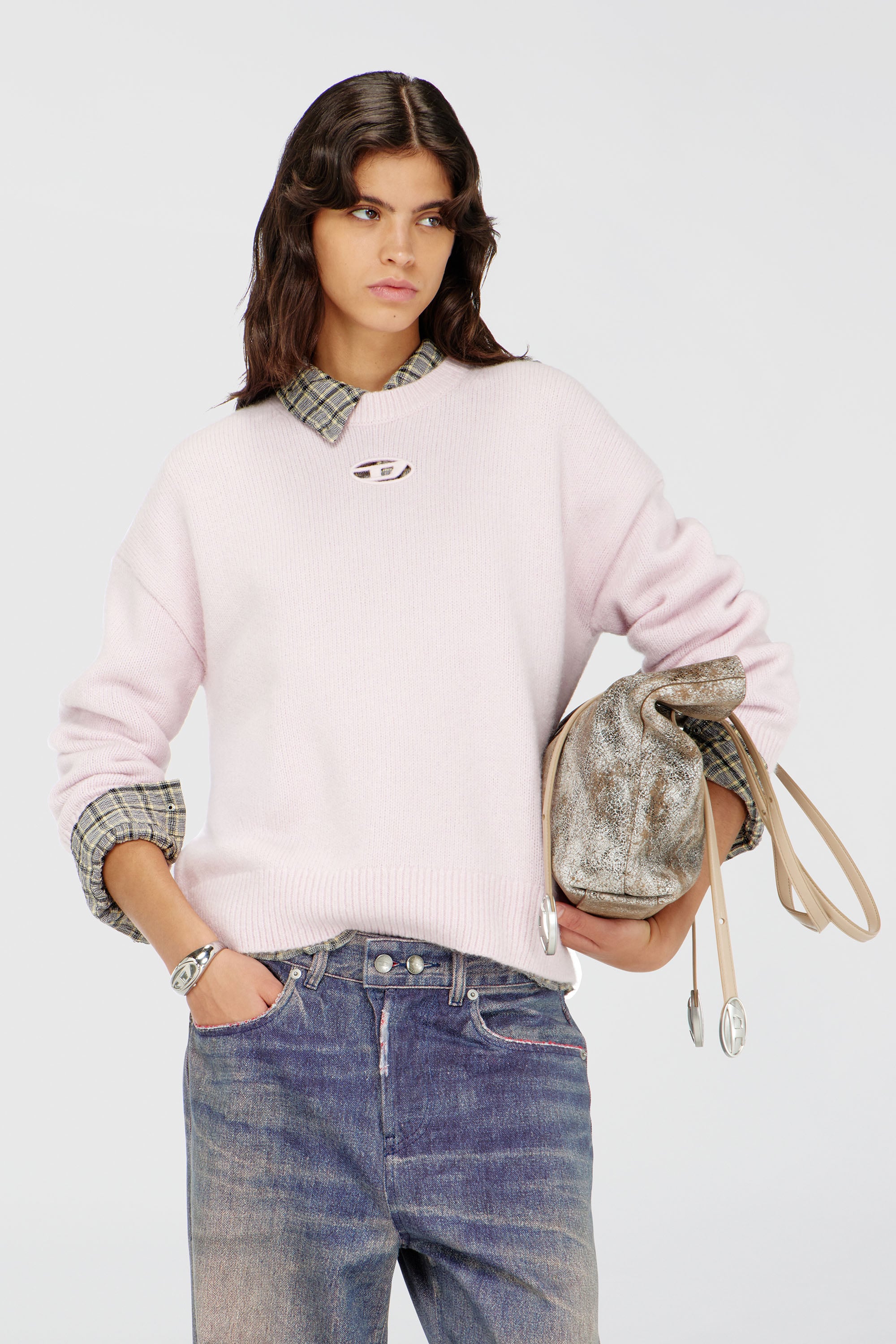Diesel - M-AREETA, Female's Jumper in wool and alpaca blend in Pink - 3