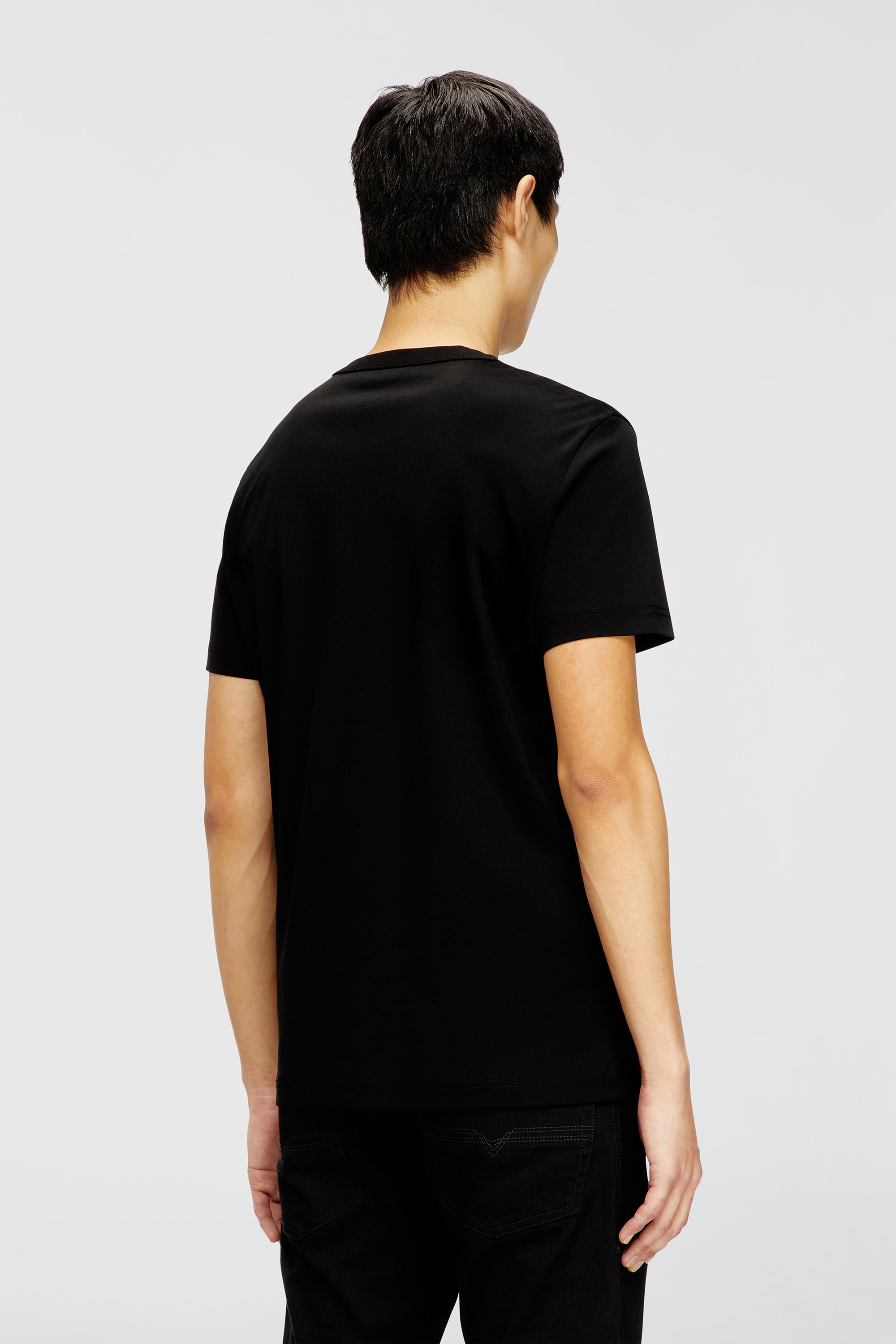 Men's T-shirt in mercerised cotton | Black | Diesel US