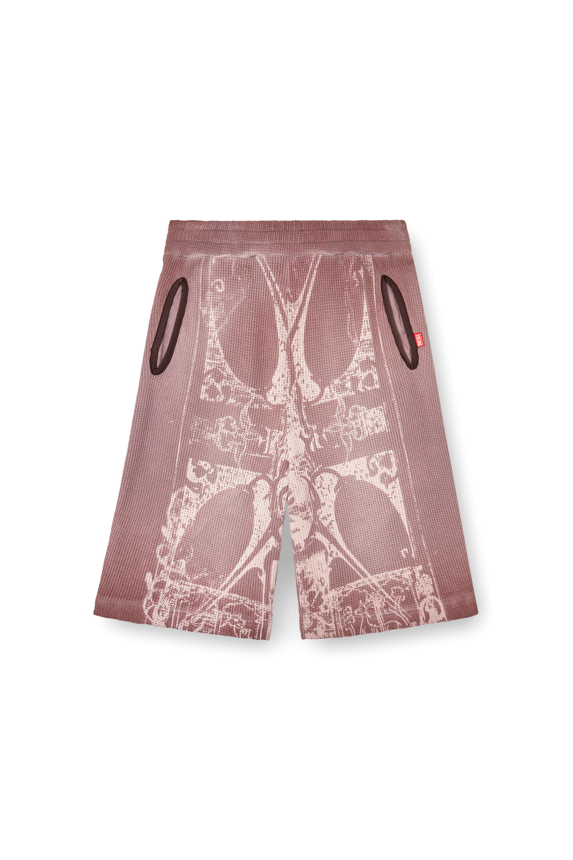 Diesel - P-WARKY-SHORT, Short gaufré avec imprimé médiéval Homme in Violet - 4