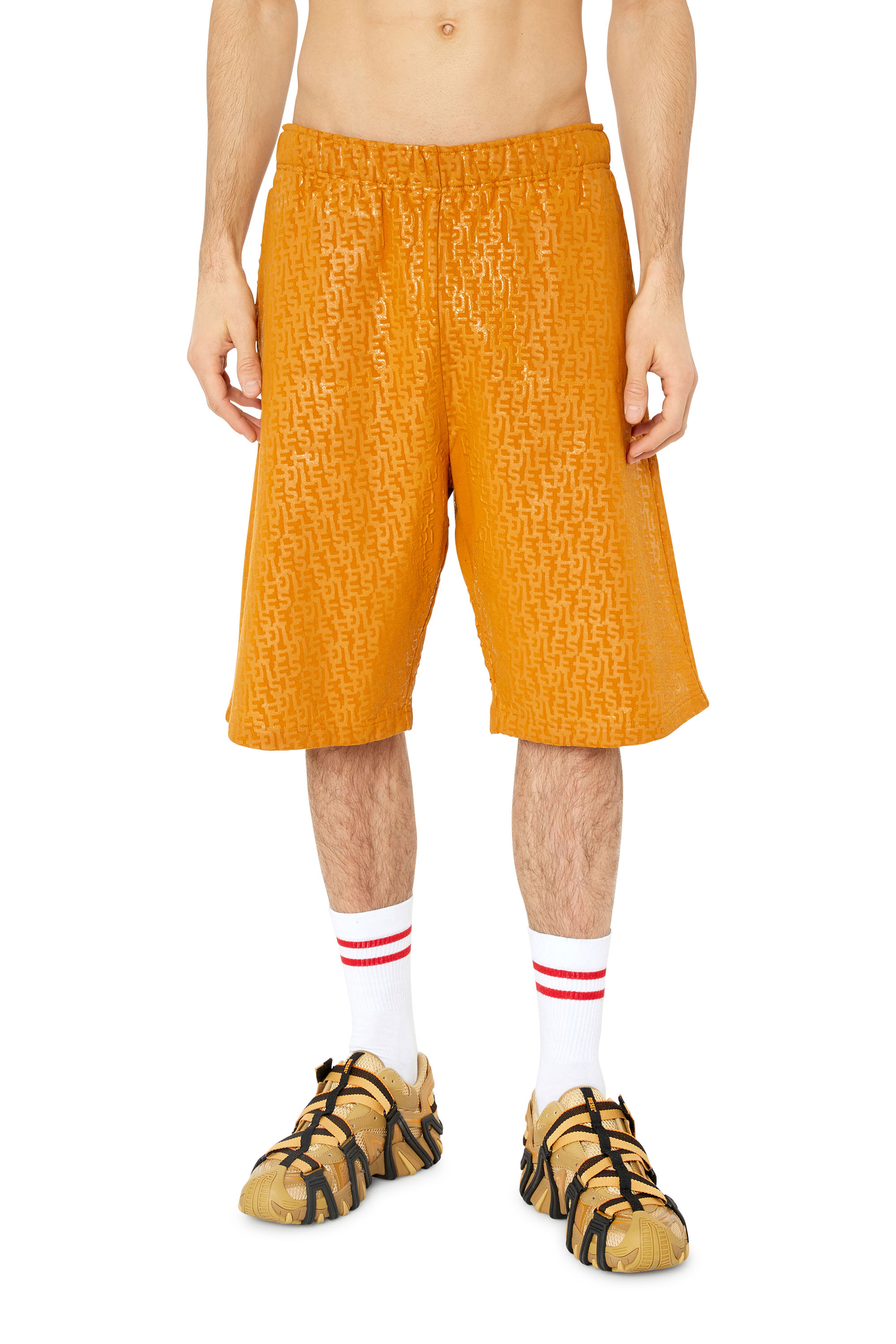 P-MARSHY-MONO Man: Sweat shorts with tactile monogram print | Diesel