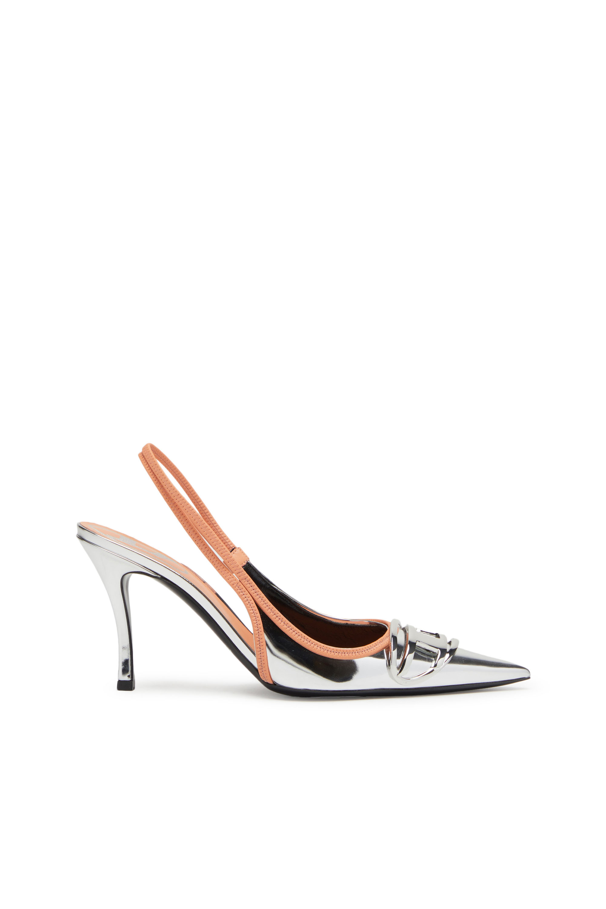 Diesel - D-VENUS SB, Woman's D-Venus SB - Slingback pumps in metallic leather in Silver - 1