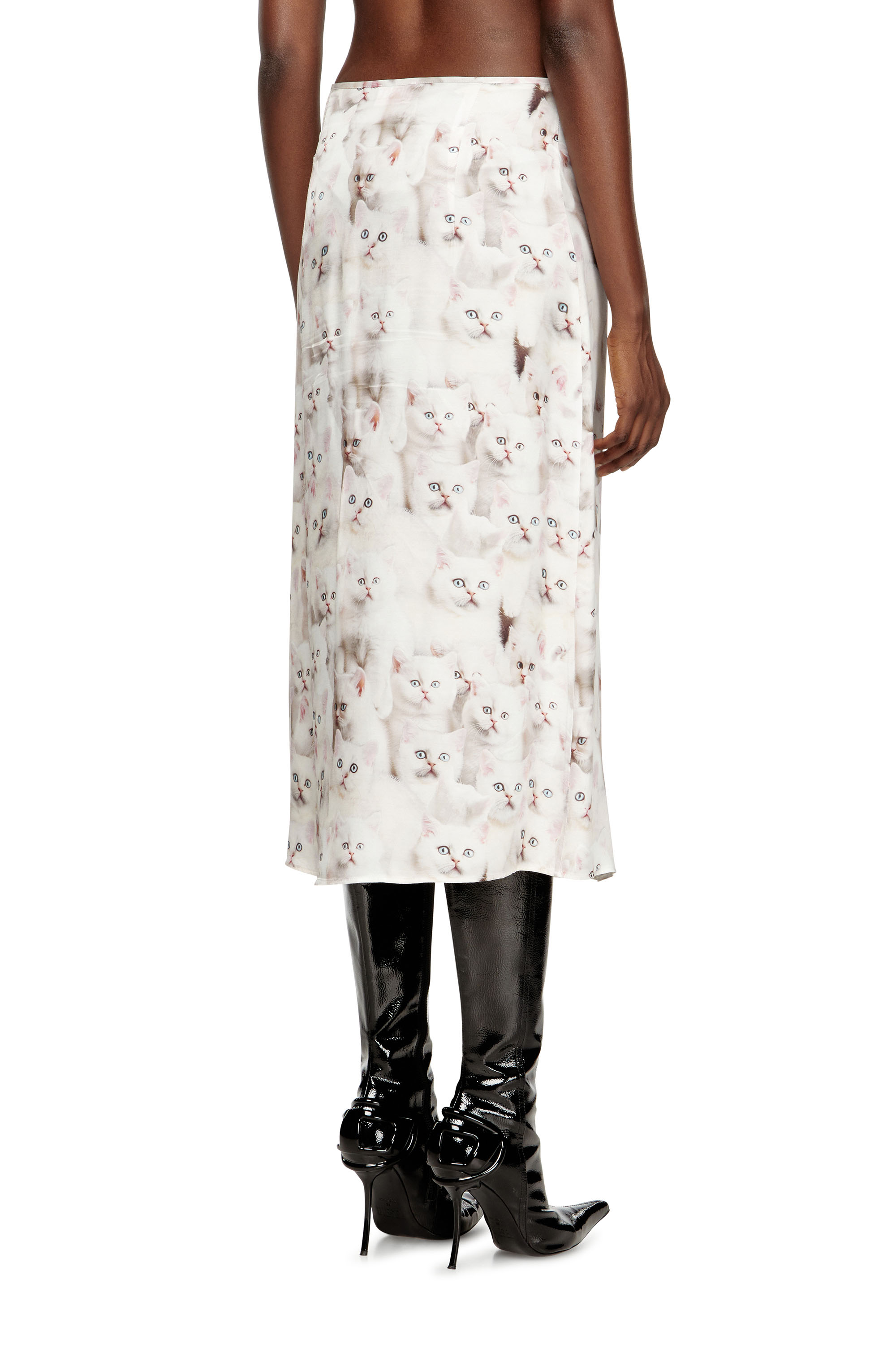 Diesel - O-RCHID-R1, Jupe midi en viscose avec imprimé intégral Femme in ToBeDefined - 4