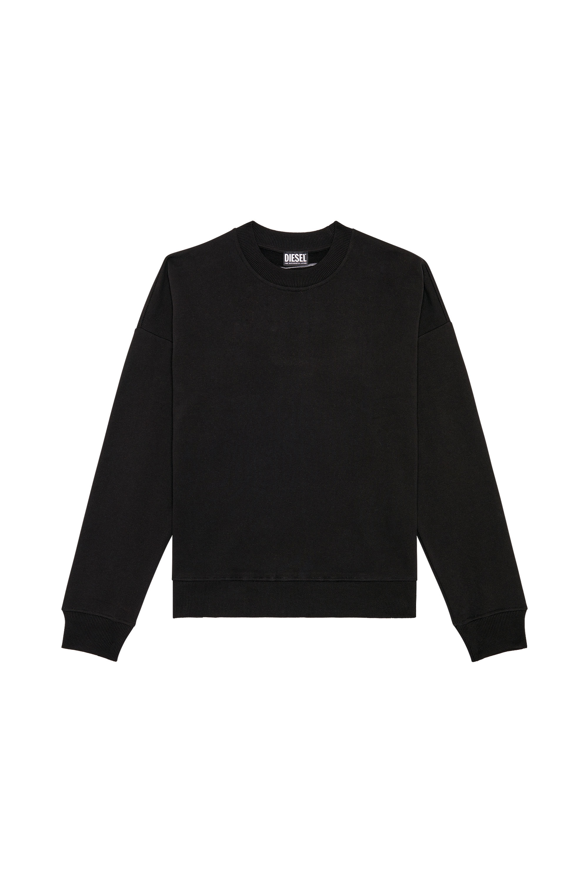 Diesel - S-ROB-MEGOVAL, Man's Sweatshirt with back maxi D logo in Black - 2