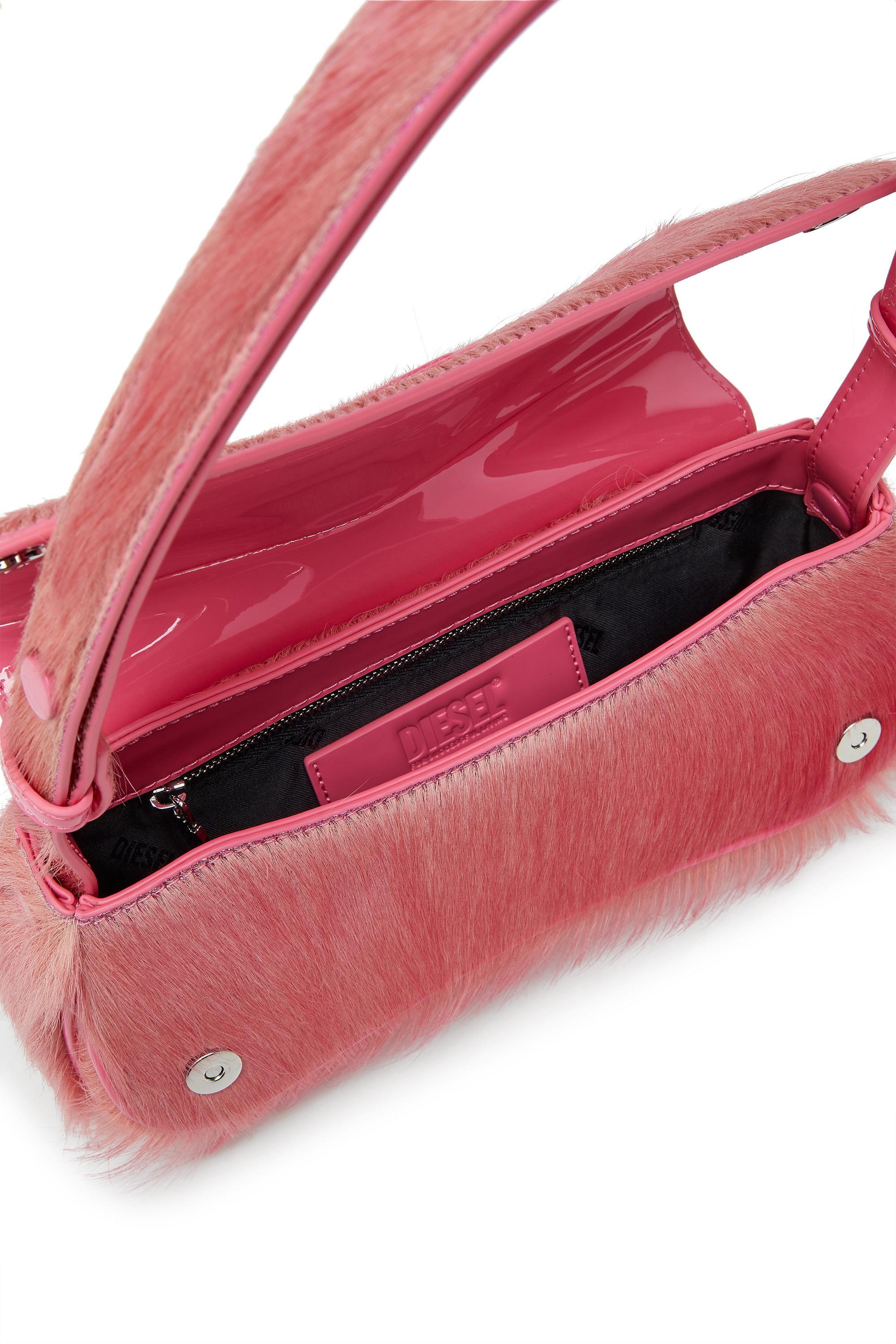 Diesel - PLAY CLUTCH, Female's Play-Clutch in coloured hairy leather in Pink - 3
