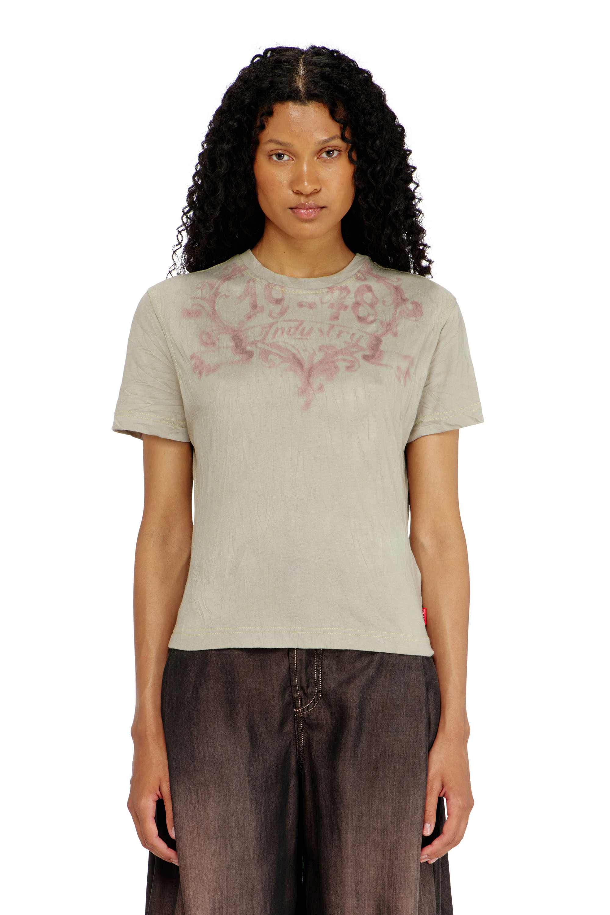 Diesel - T-ILA-AA5, Camiseta de algod&oacute;n con estampado gr&aacute;fico Mujer in ToBeDefined - 1