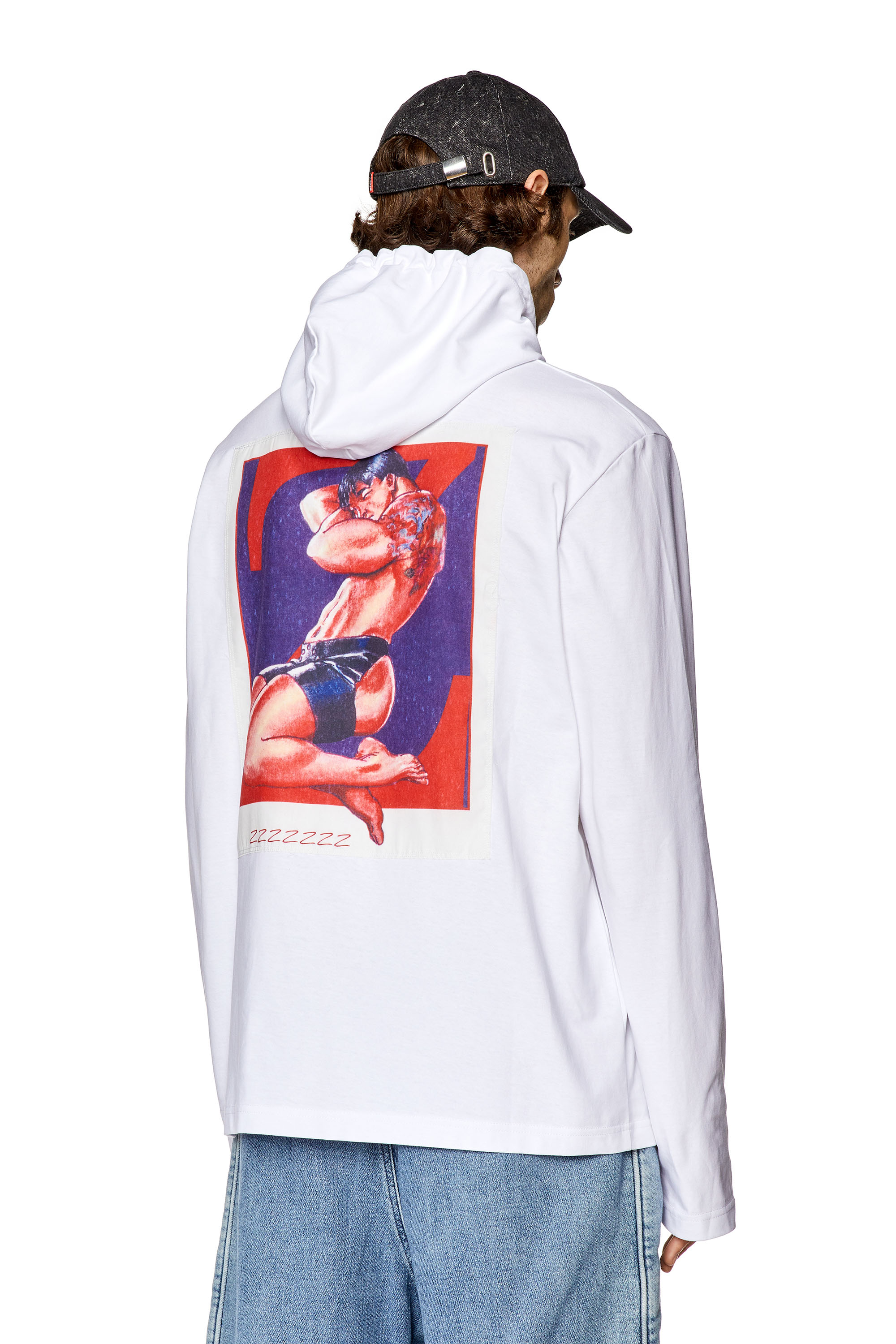Women's Hoodie with patches and lettering | White | Diesel {{Country}}