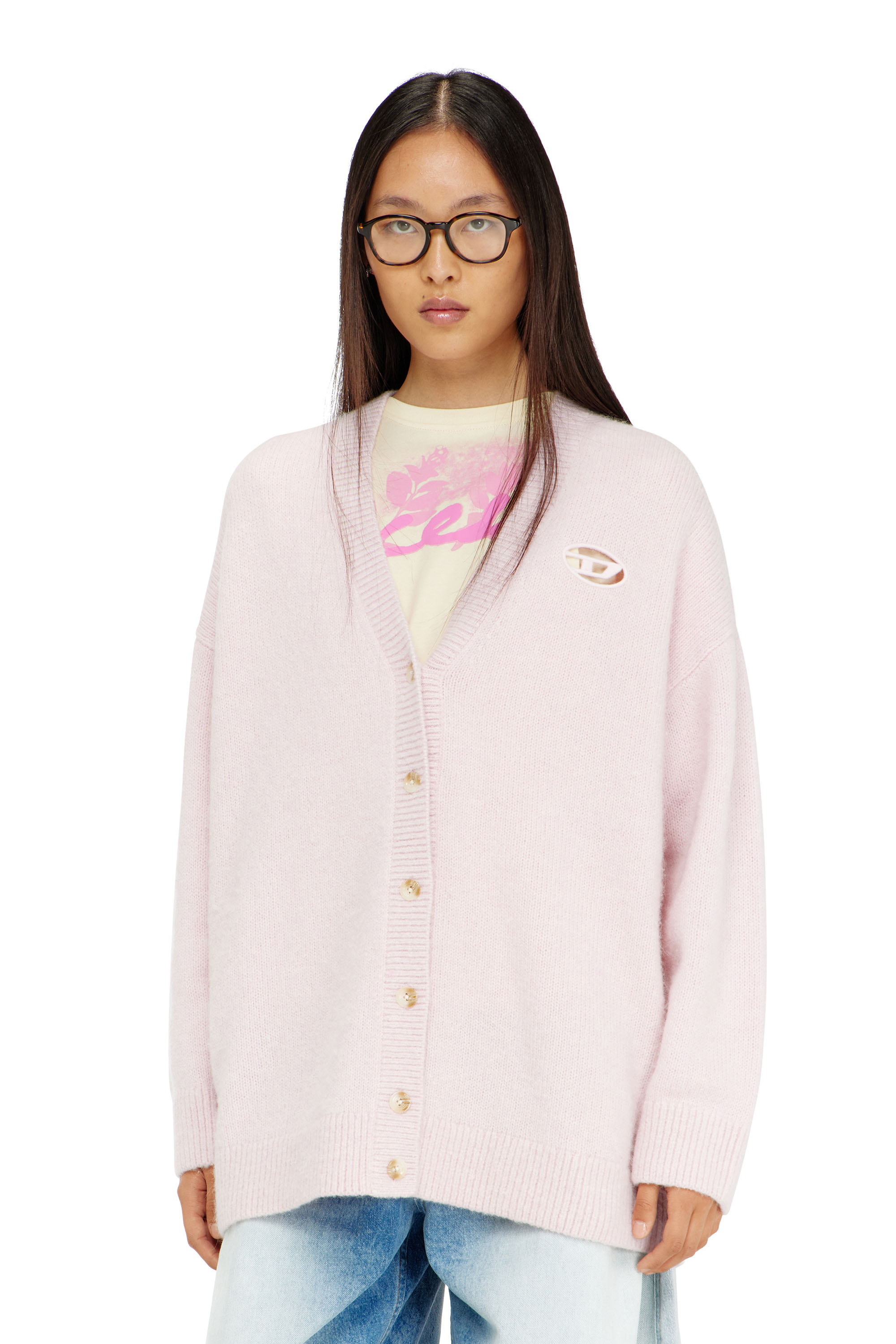 Diesel - M-AREELA, Female's Cardigan in wool and alpaca blend in Face Powder - 1