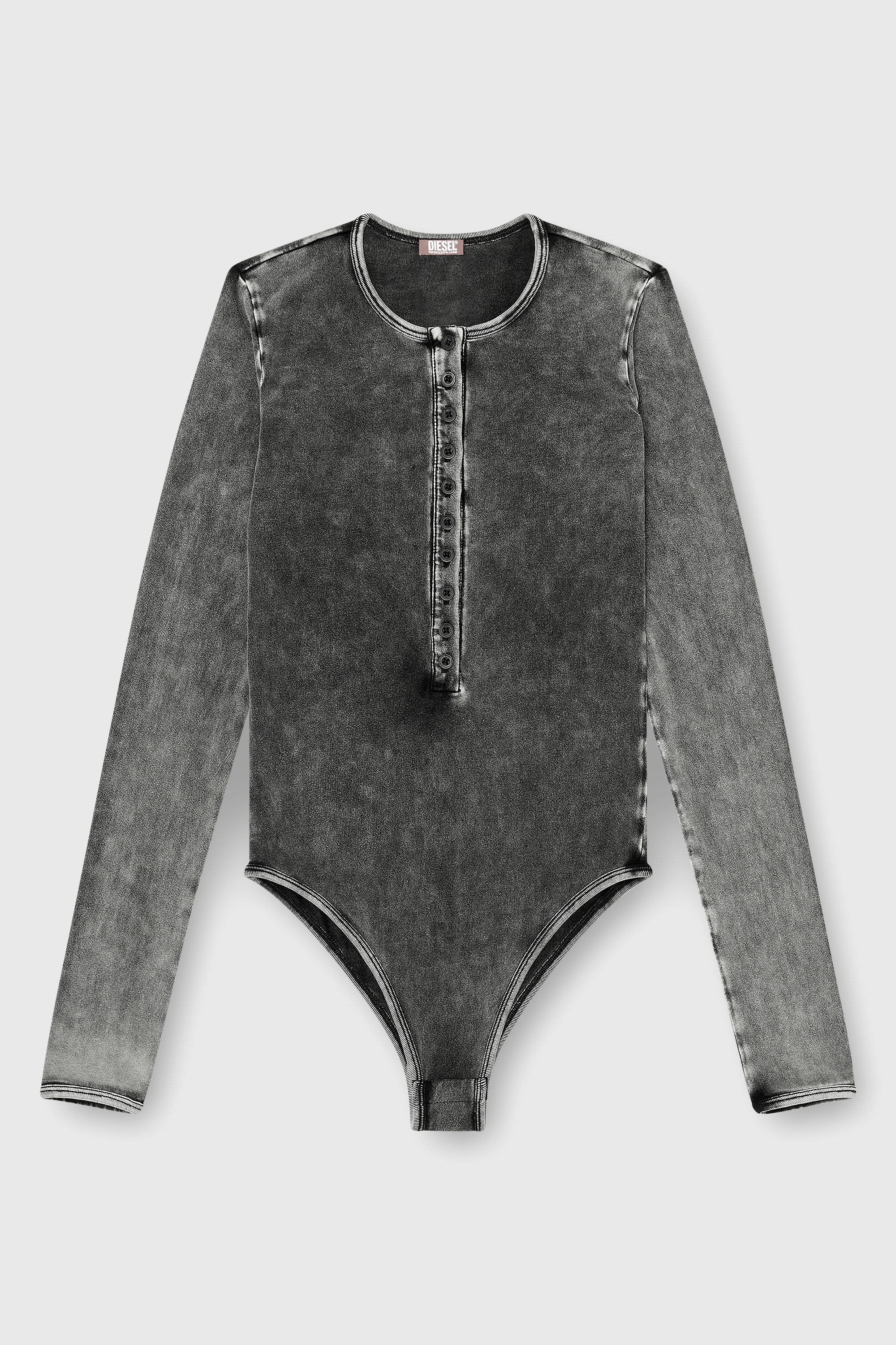 Diesel - FRESYA-DNM, Female's Cotton bodysuit with buttoned front in Dark Grey - 6