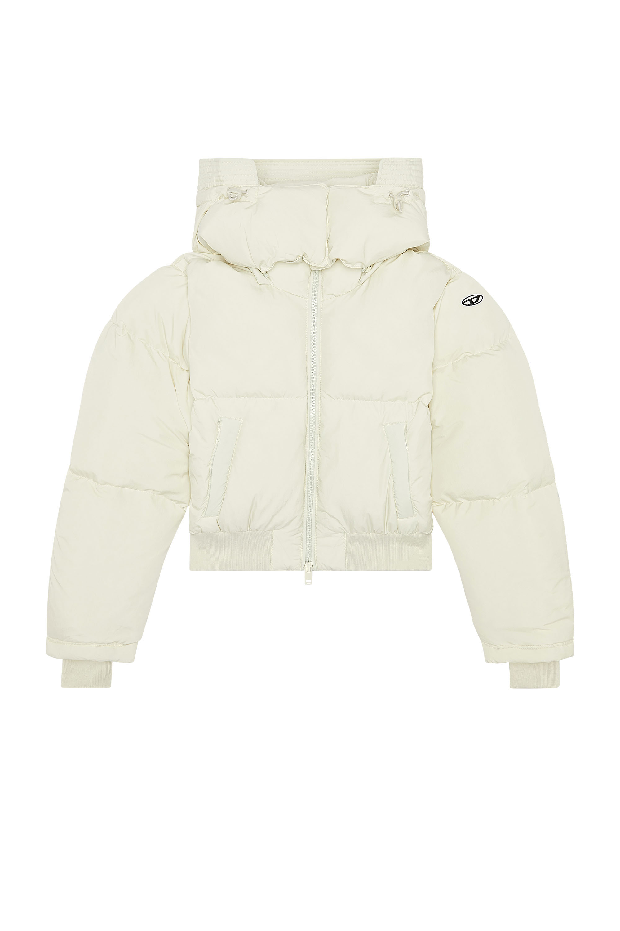 Diesel - W-PEYT-SHORT, Female's Down jacket in recycled nylon taslan in White - 2