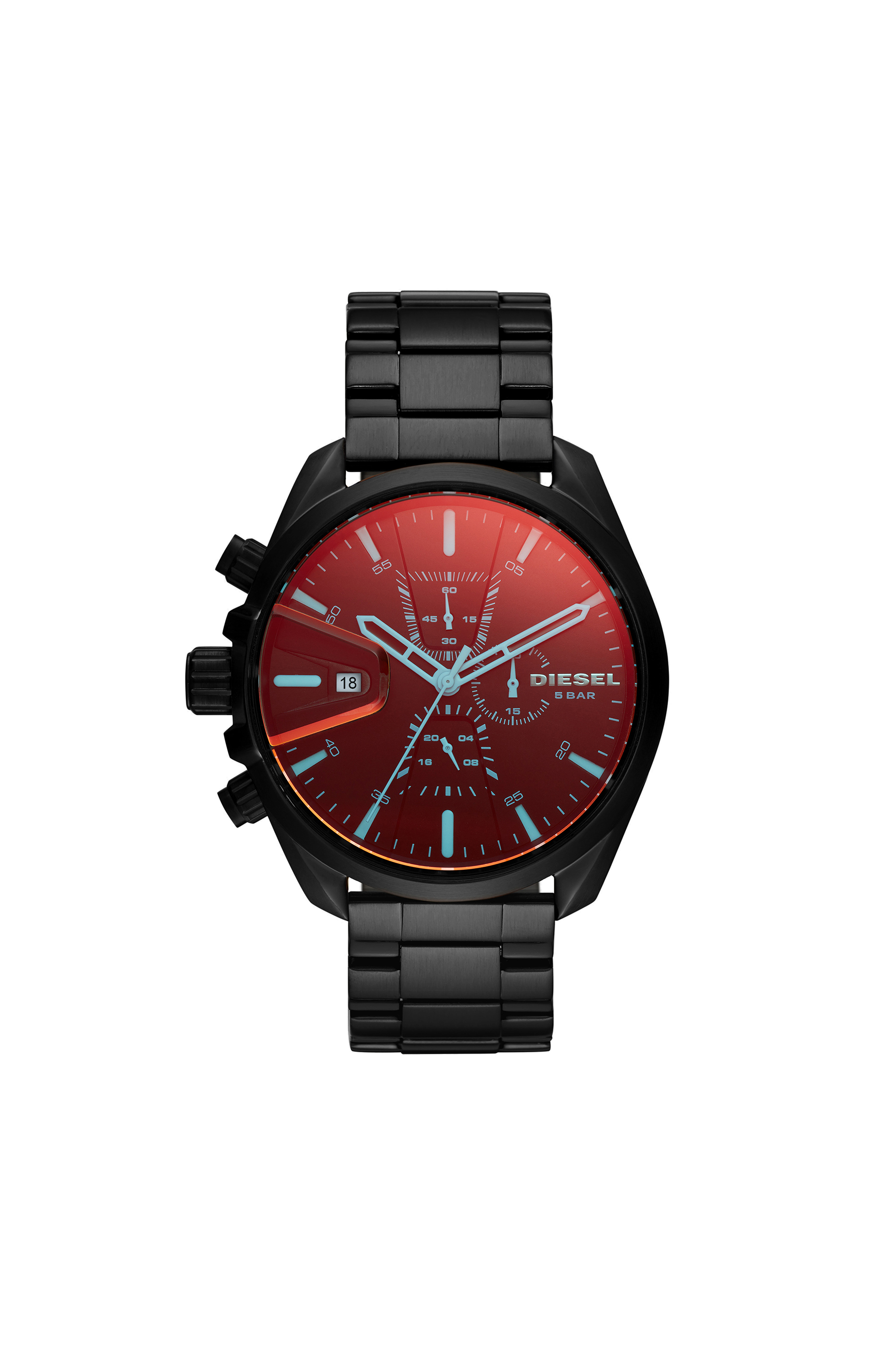 MS9 chronograph watch in black stainless steel