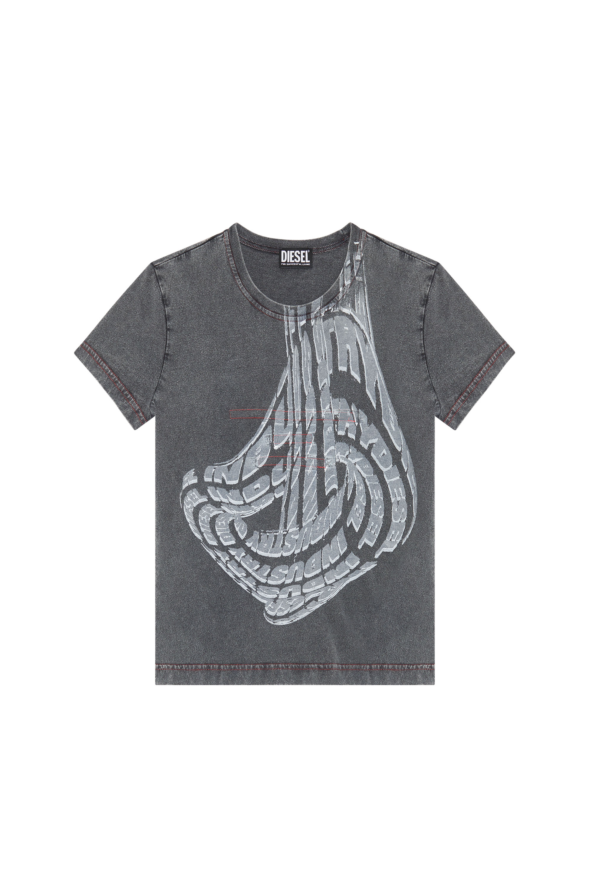 T-SLIDART Woman: Acid-wash T-shirt with graphic logo print Diesel