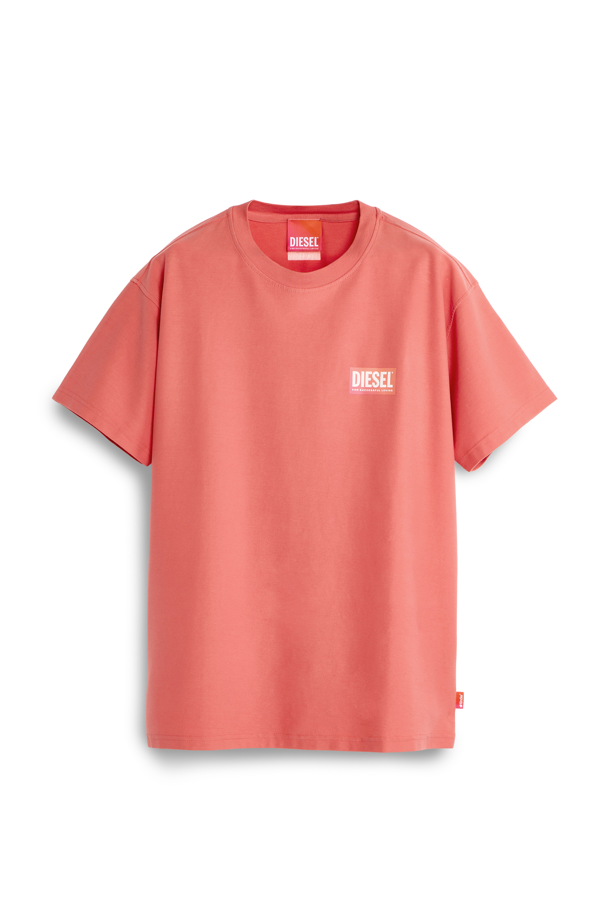Diesel - PR-T-NORM-CHITIND-R, Unisex's T-shirt with transparent back logo in Coral Rose - 3