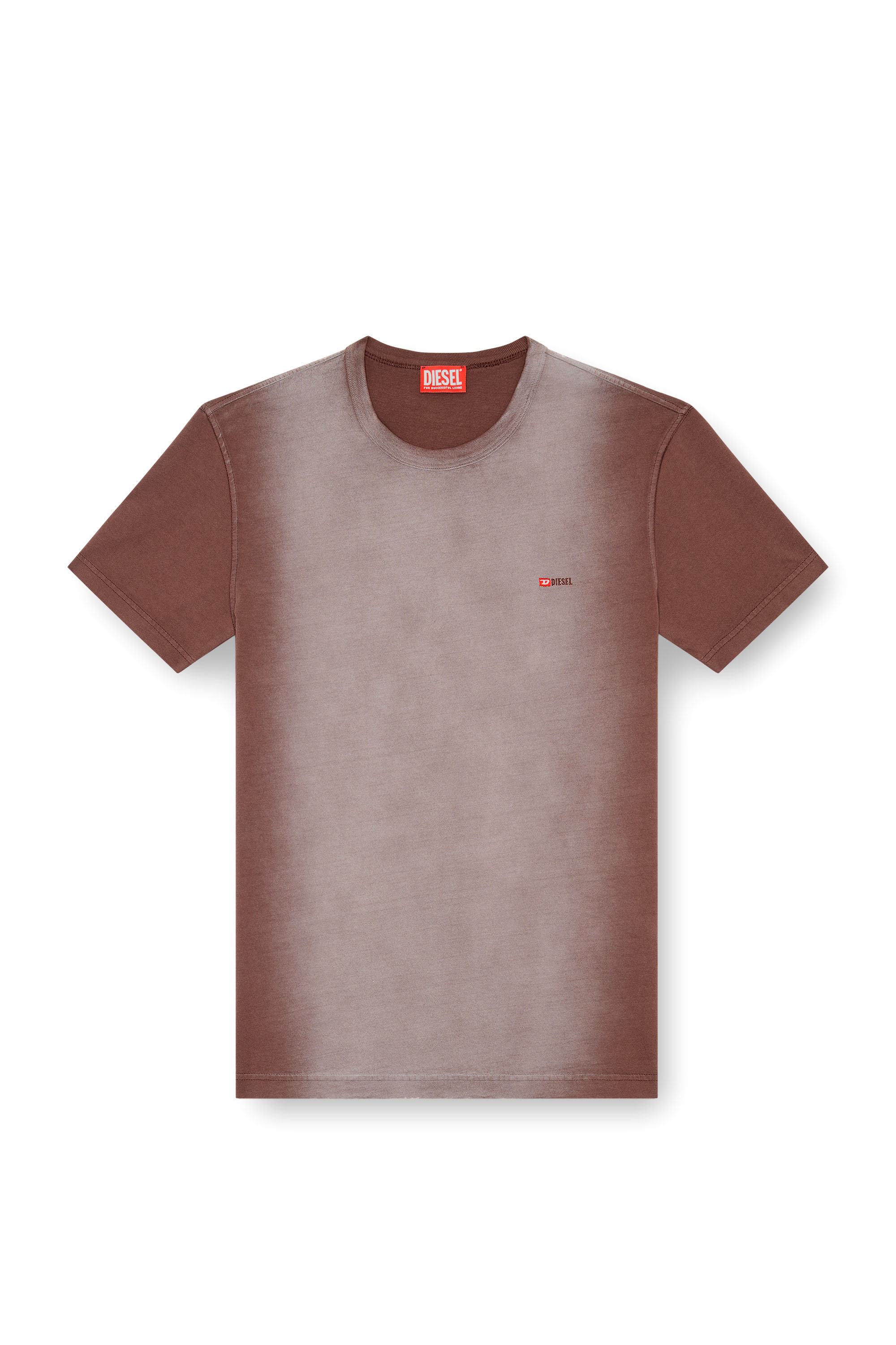Diesel - T-ADJUST-Q2, Male's T-shirt in sprayed cotton jersey in Brown - 3