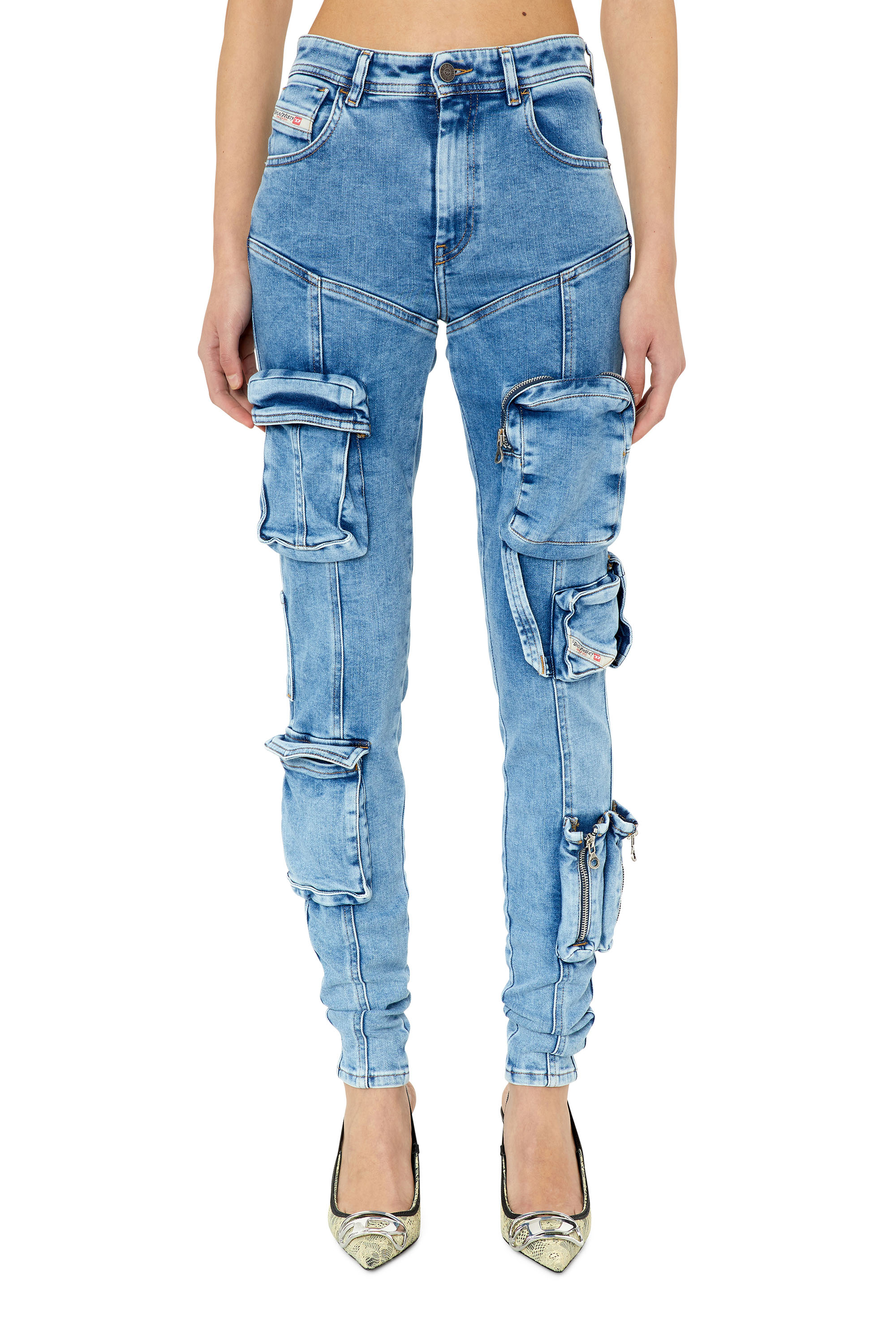 1984 SLANDY-HIGH-PK Woman: super skinny Light blue Jeans | Diesel ®