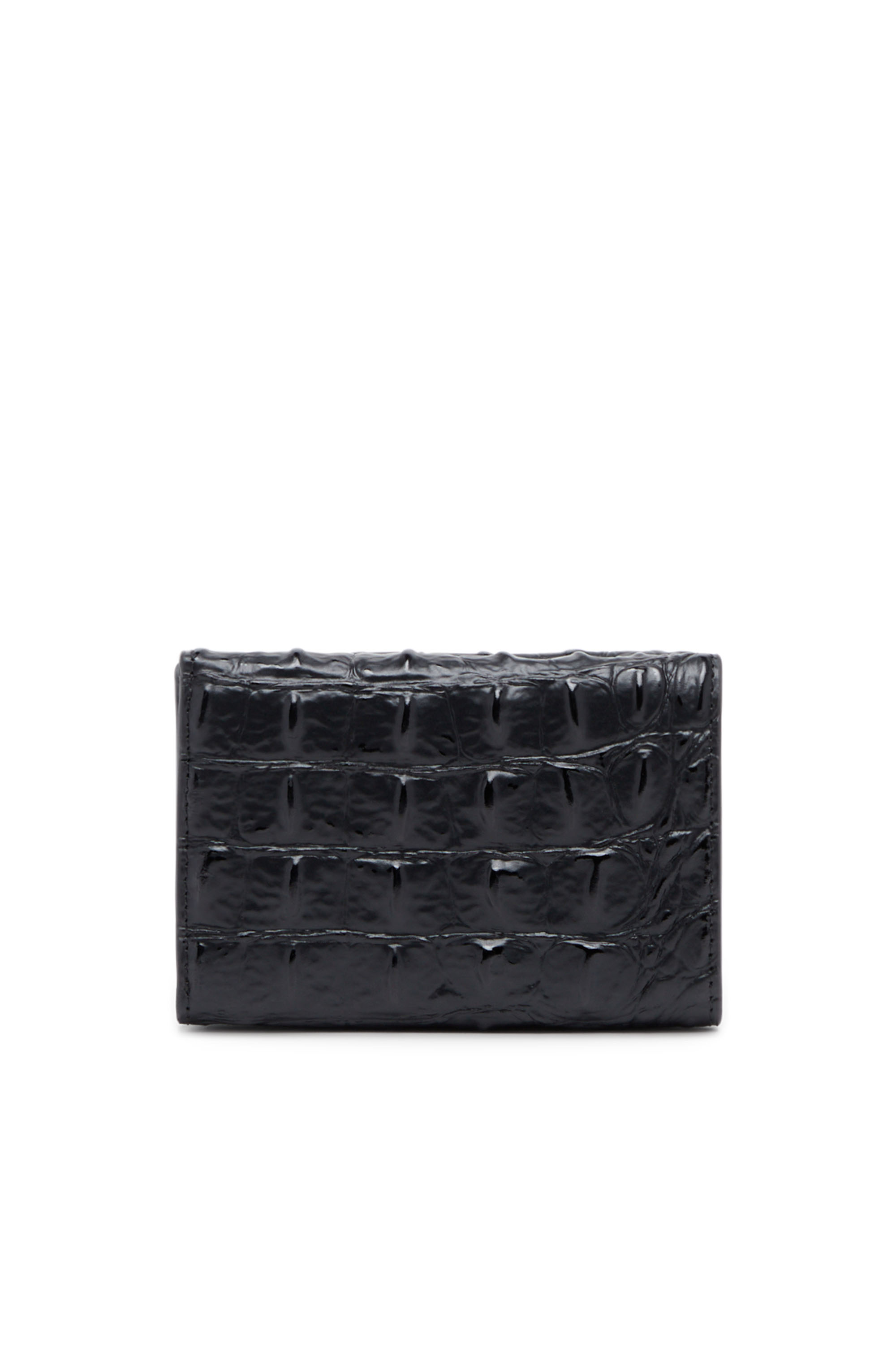 Men's Tri-fold wallet in croc-effect leather | Diesel