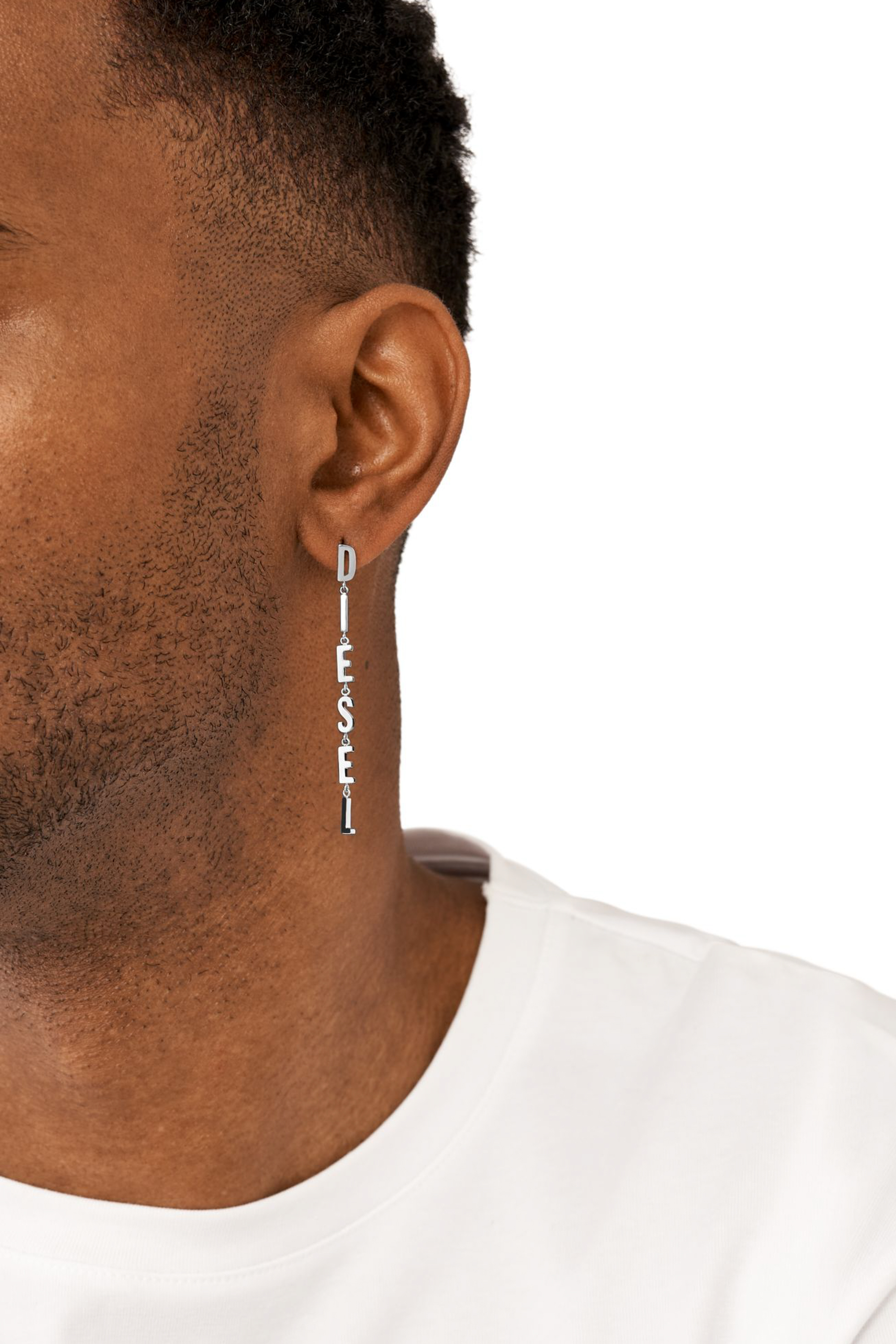 Diesel - DX1488, Unisex's Stainless steel drop earrings in Silver - 3