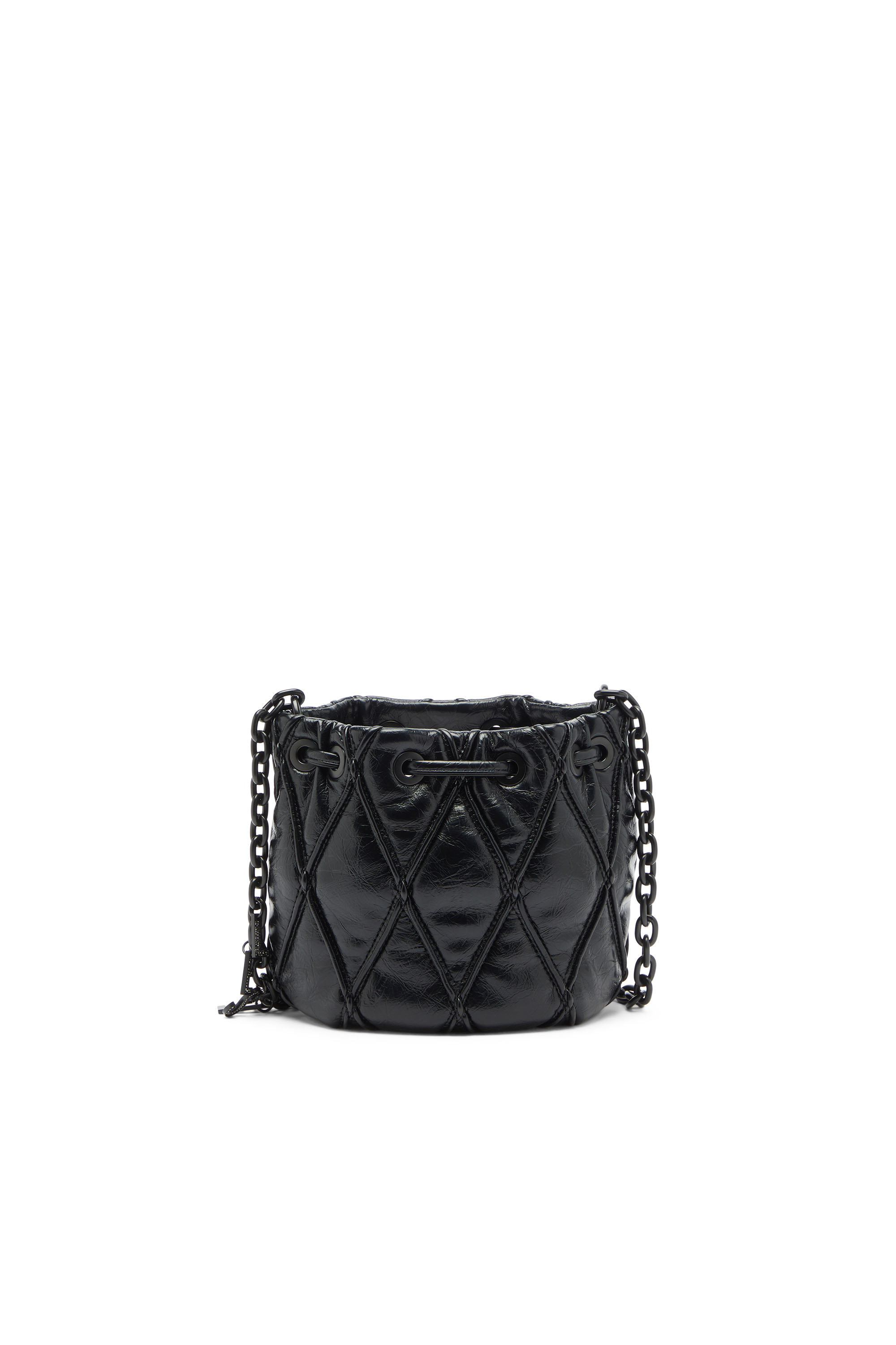Diesel - CHARM-D BUCKET S, Woman's Charm-D - Bucket bag in shiny quilted PU in Black - 2
