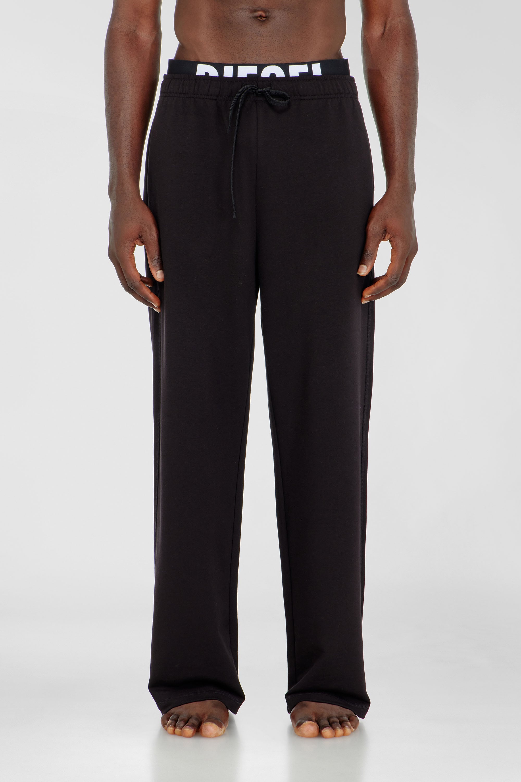 Diesel - BRADLEY-D-POP, Male's Cotton sweatpants with Diesel logo waistband in Black - 1