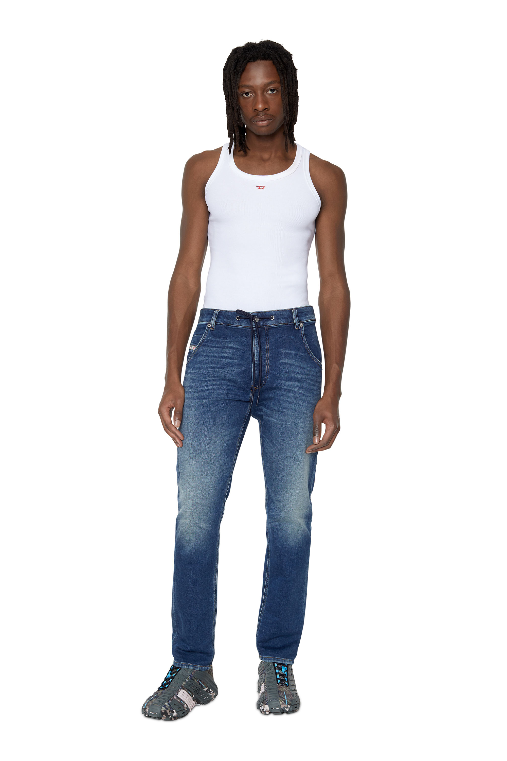 KROOLEY-Y-T 068AZ Man: Tapered Medium blue Jeans | Diesel