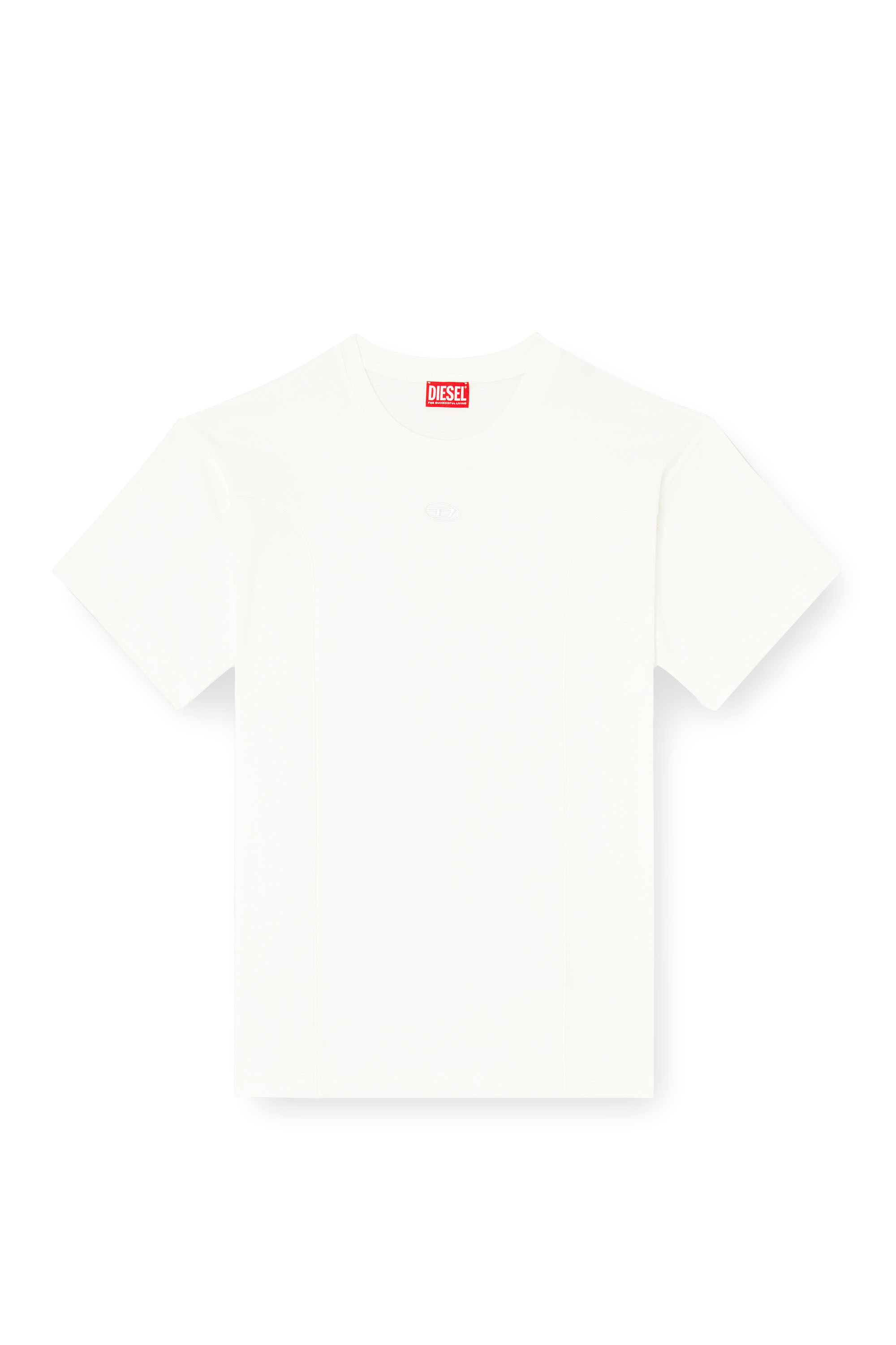 Diesel - T-NORM-INT, Male's Short-sleeve T-shirt with panels in White - 3